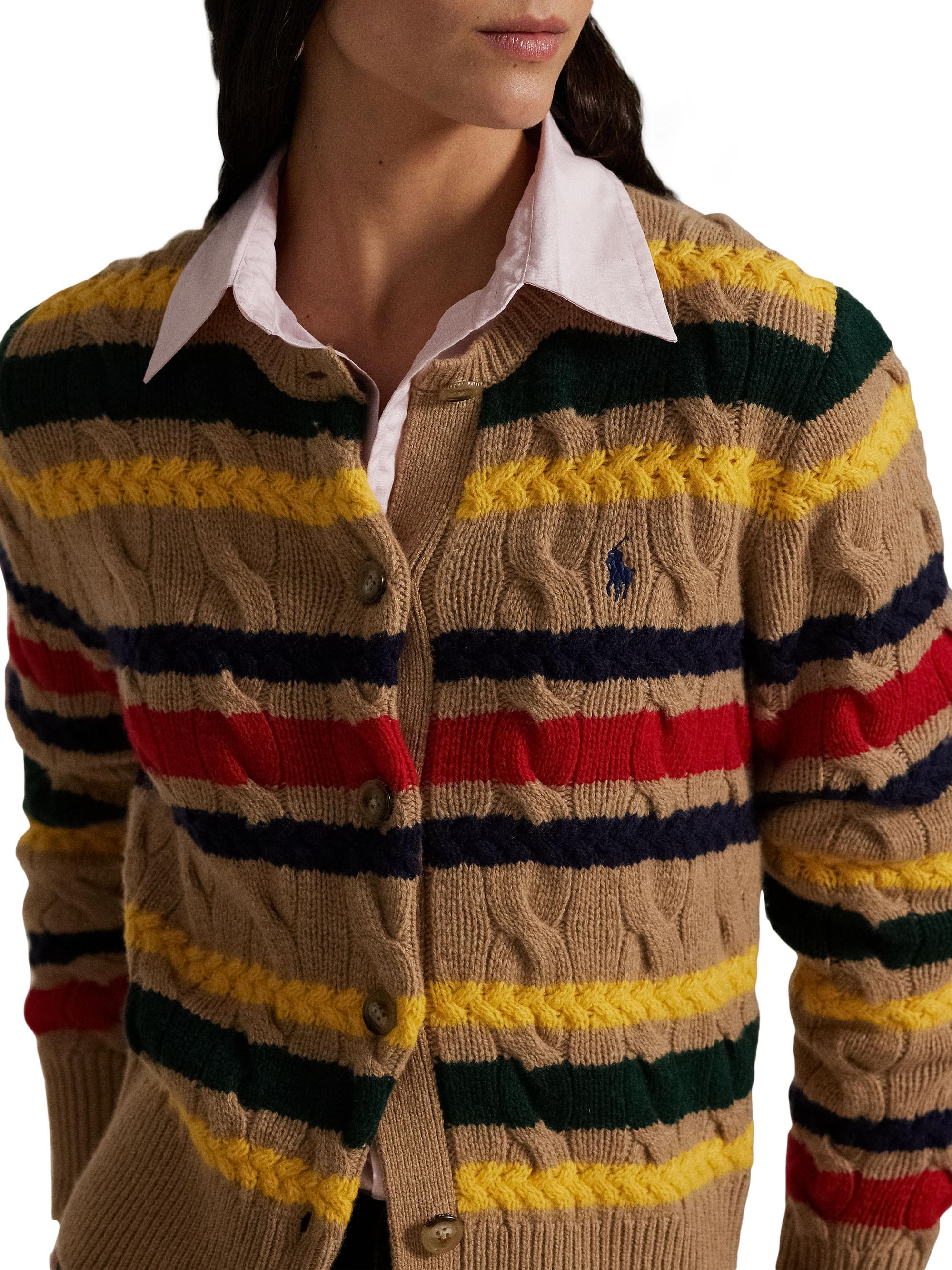 Polo Ralph Lauren Striped Cable Knit Cardigan | Saks Fifth Avenue