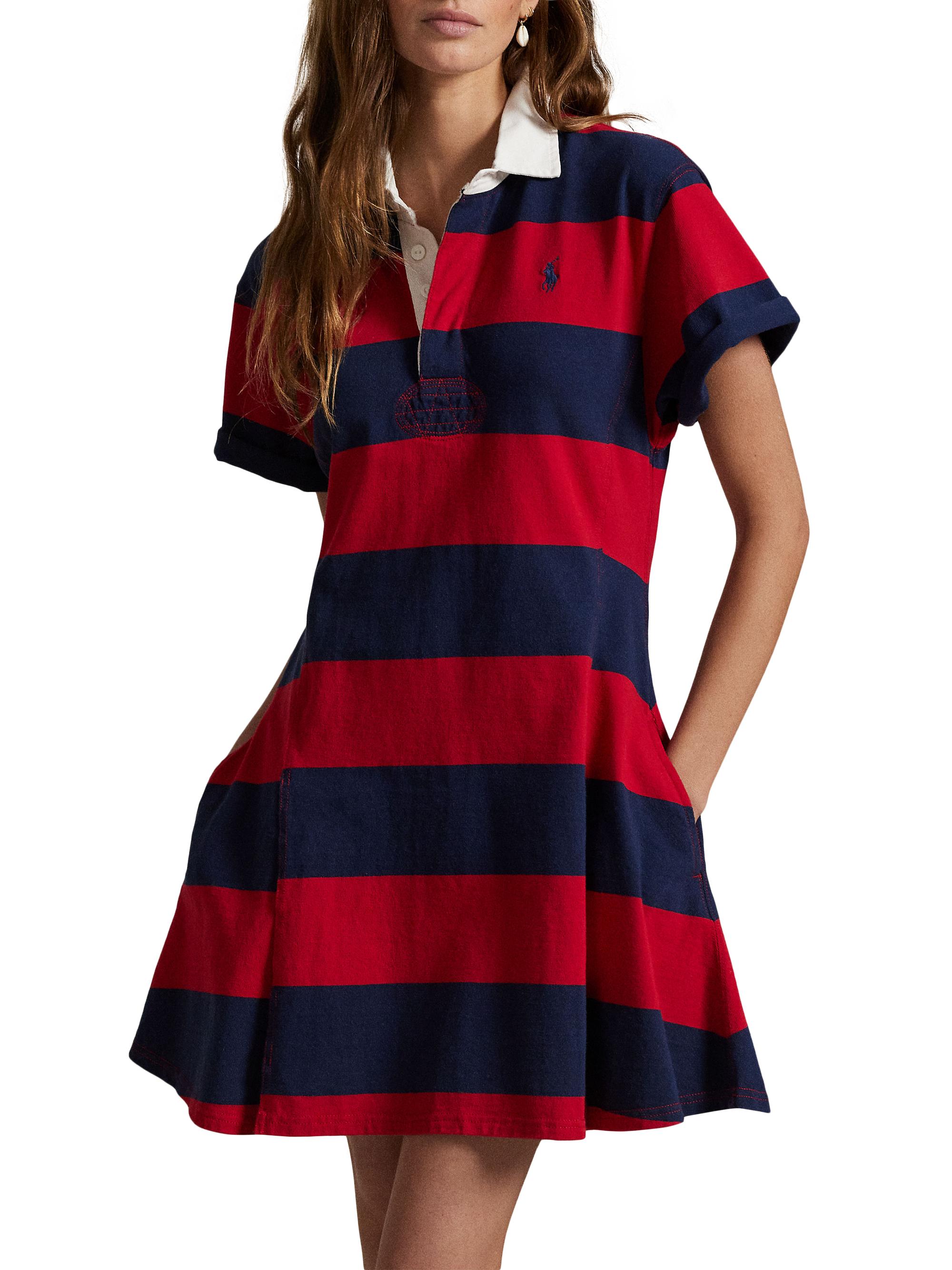 Ralph Lauren RUGBY ストライプ フレアワンピース レディースM Polo Ralph Lauren Striped Jersey Fit & Flare Rugby Dress | Saks