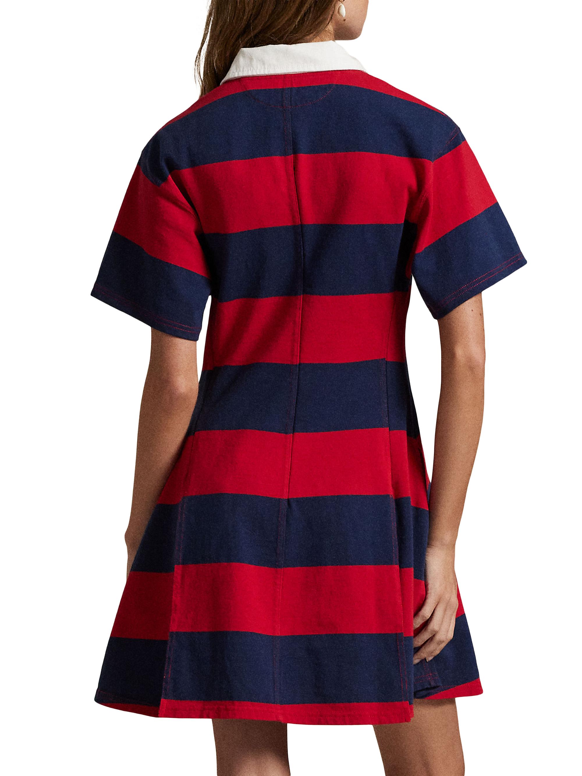Polo Ralph Lauren Striped Jersey Fit & Flare Rugby Dress | Saks