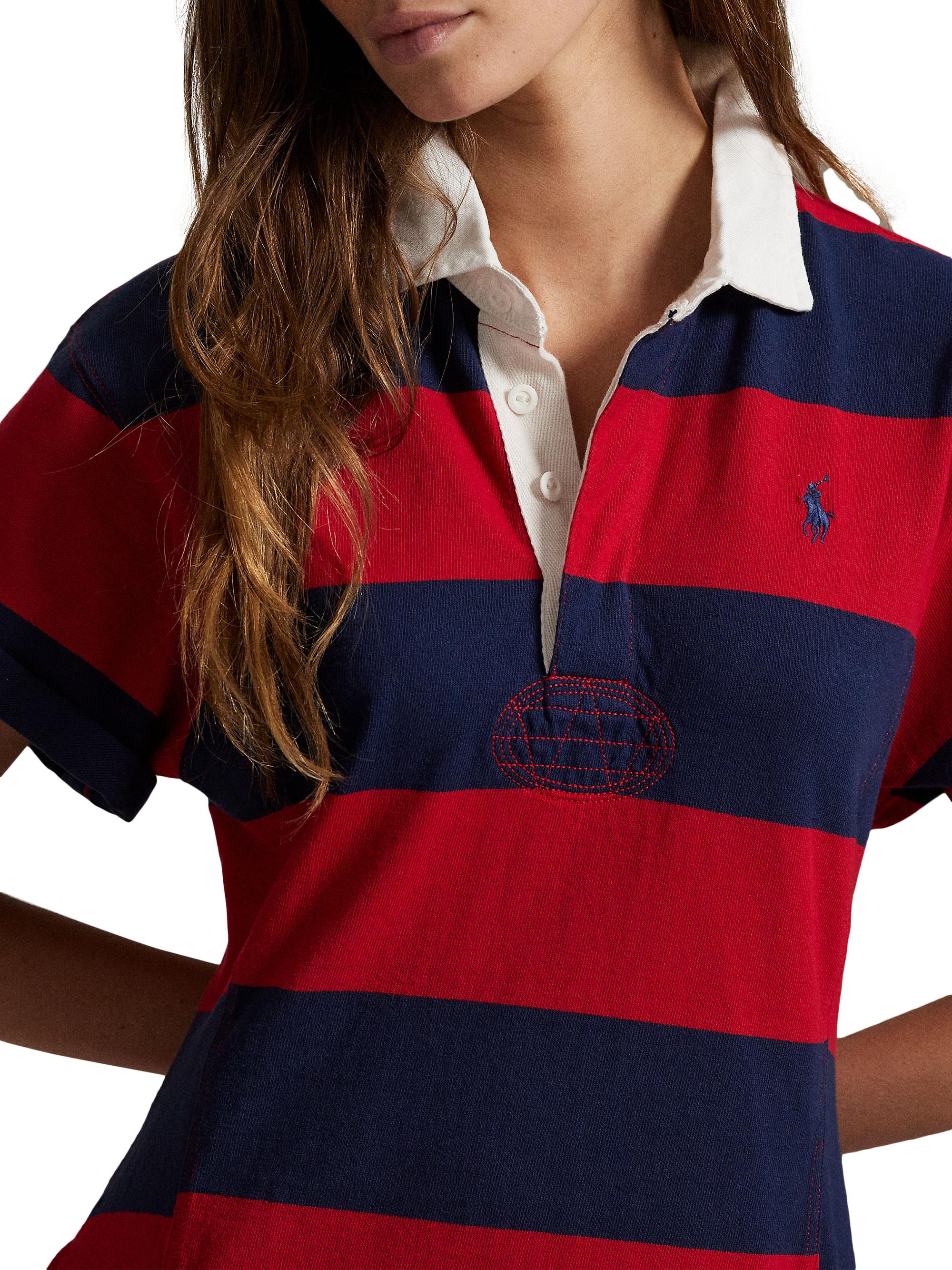 Ralph Lauren RUGBY ストライプ フレアワンピース レディースM Polo Ralph Lauren Striped Jersey Fit & Flare Rugby Dress | Saks