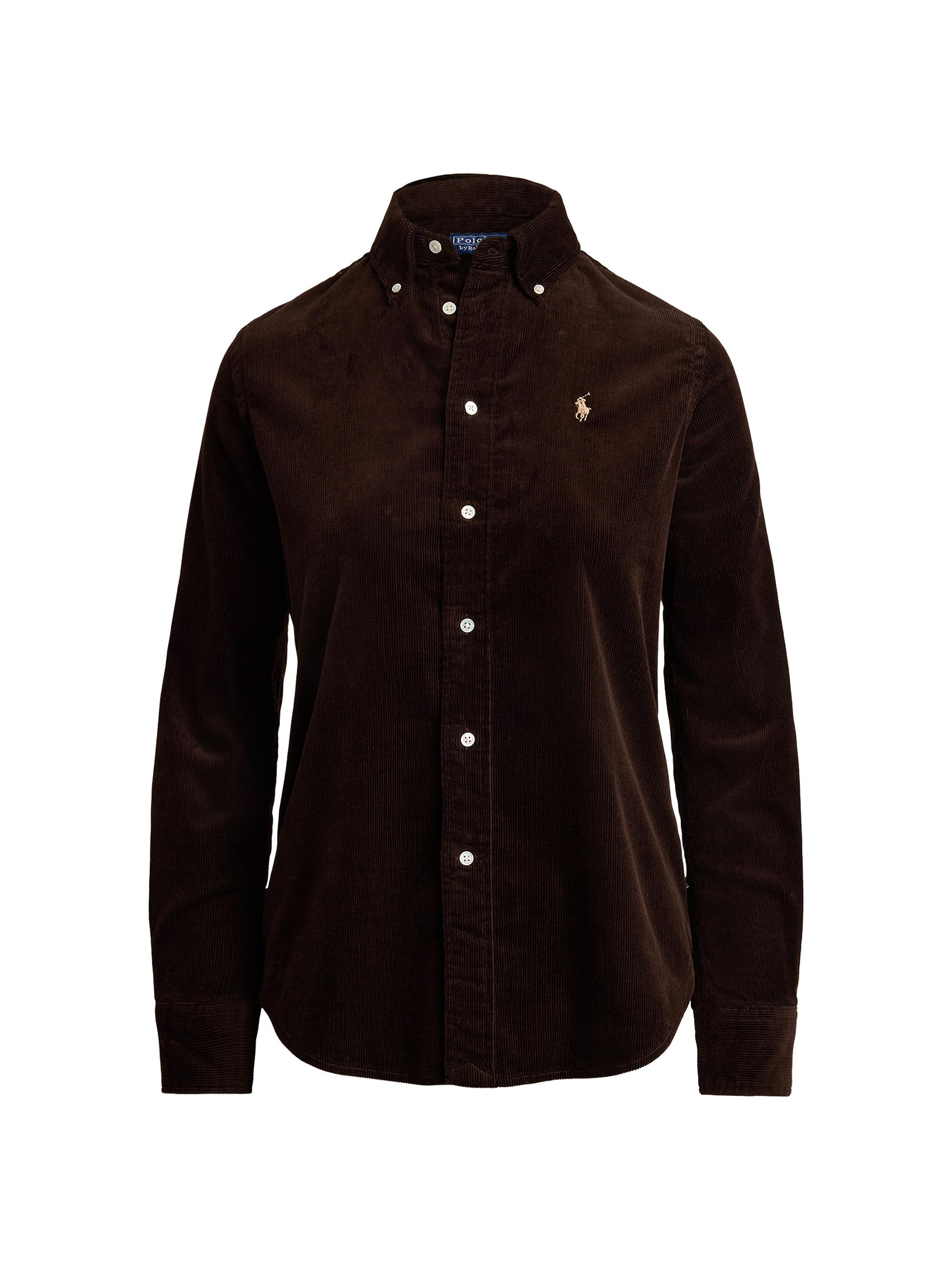Polo Ralph Lauren Women's Stretch Slim-Fit Cotton Corduroy Shirt - Dark Beech