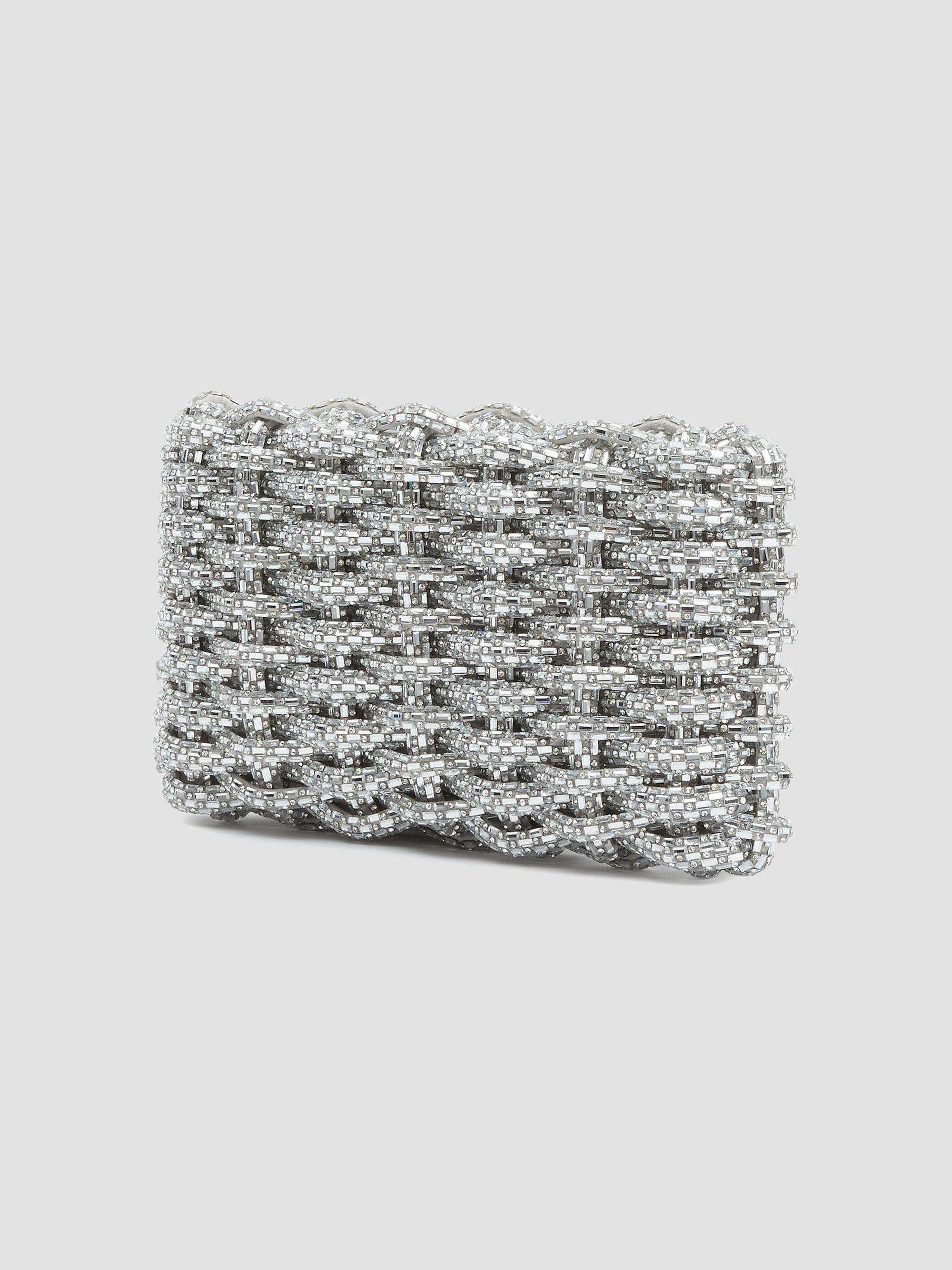 SIMKHAI Morgan Woven Rhinestone Clutch | Saks Fifth Avenue