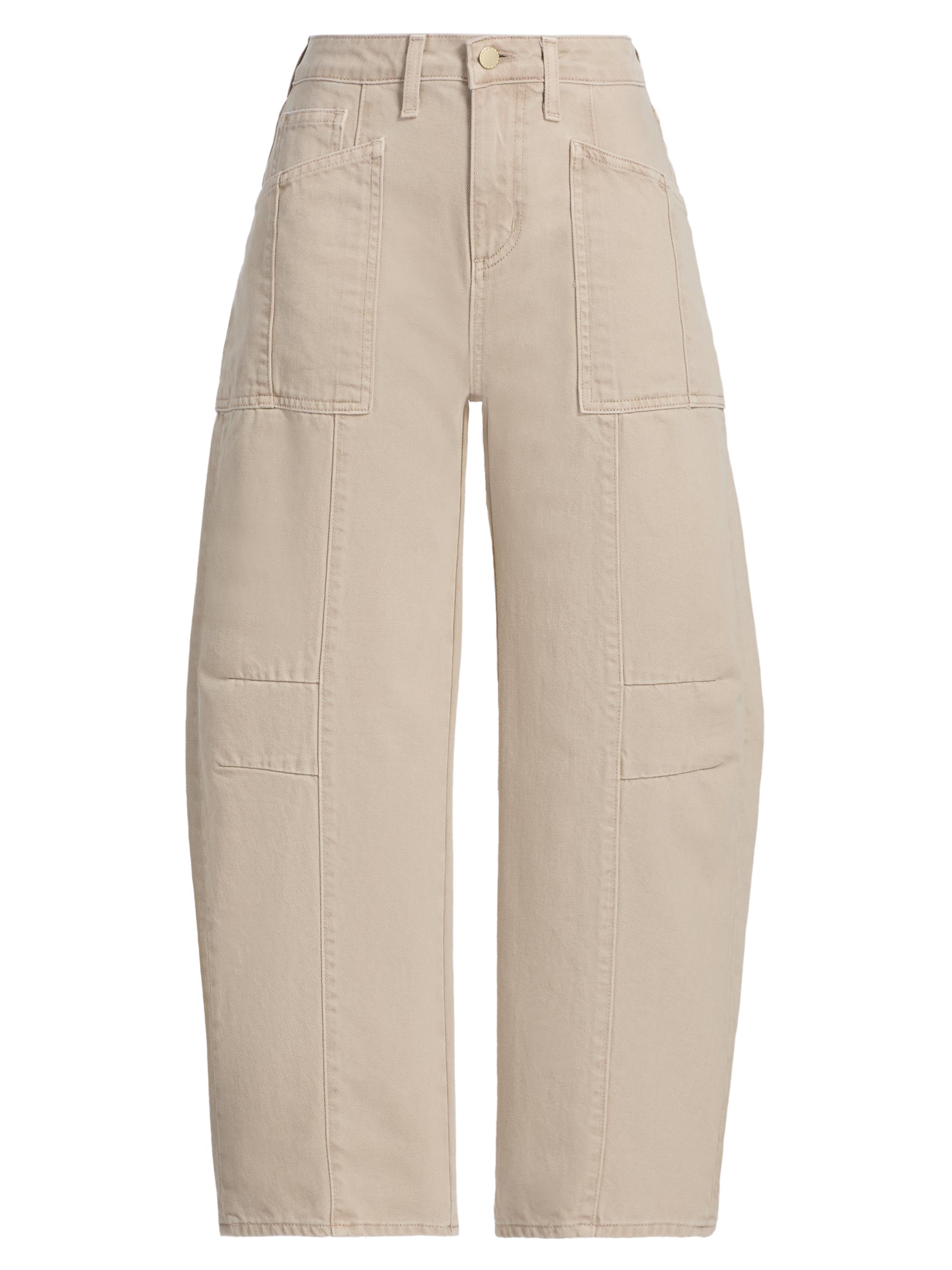 L'AGENCE Women's Cody Denim High-Rise Barrel Crop Jeans - Biscuit