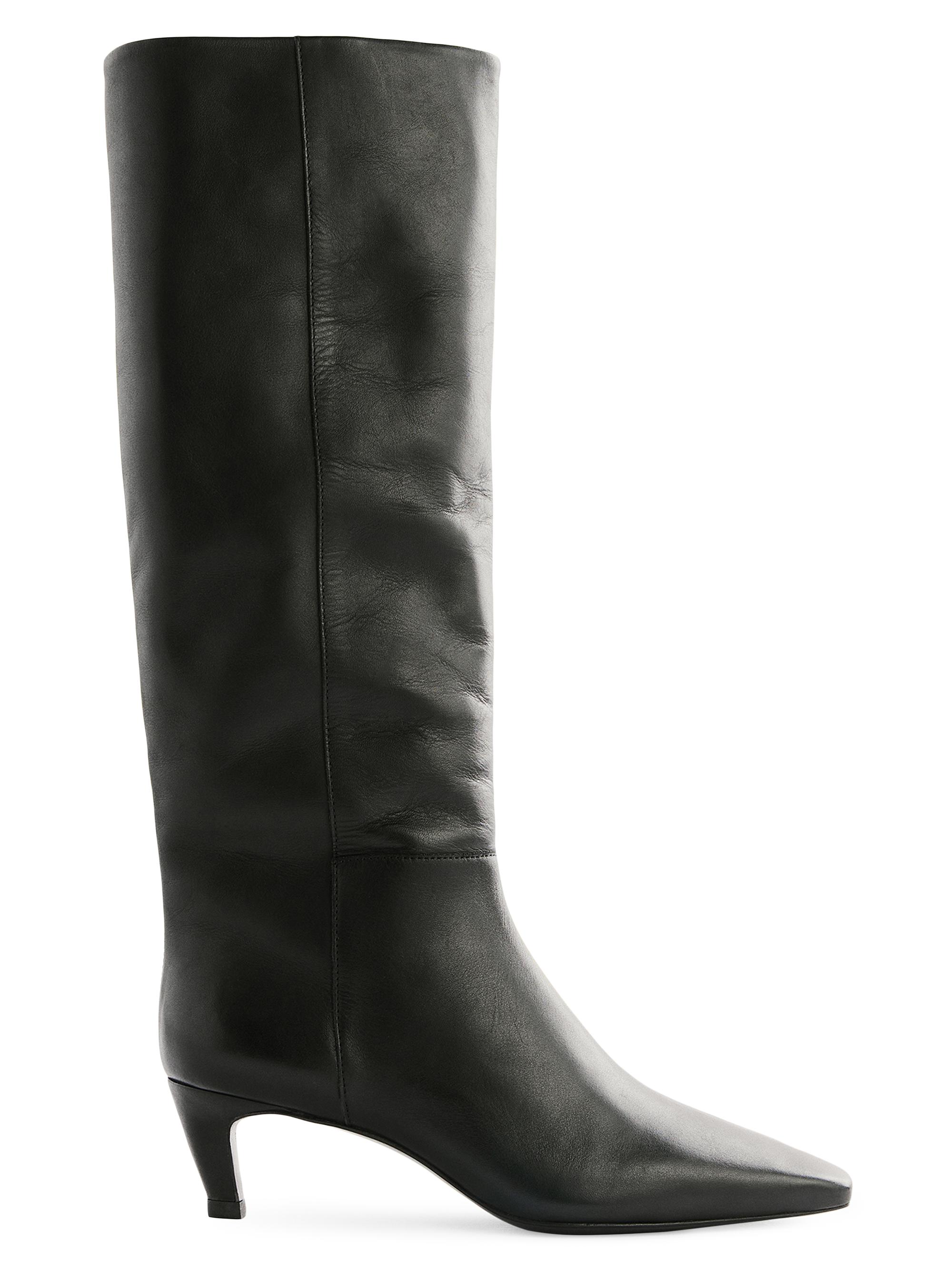 Reformation Women's Remy 0MM Leather Knee-High Boots - Black Leather
