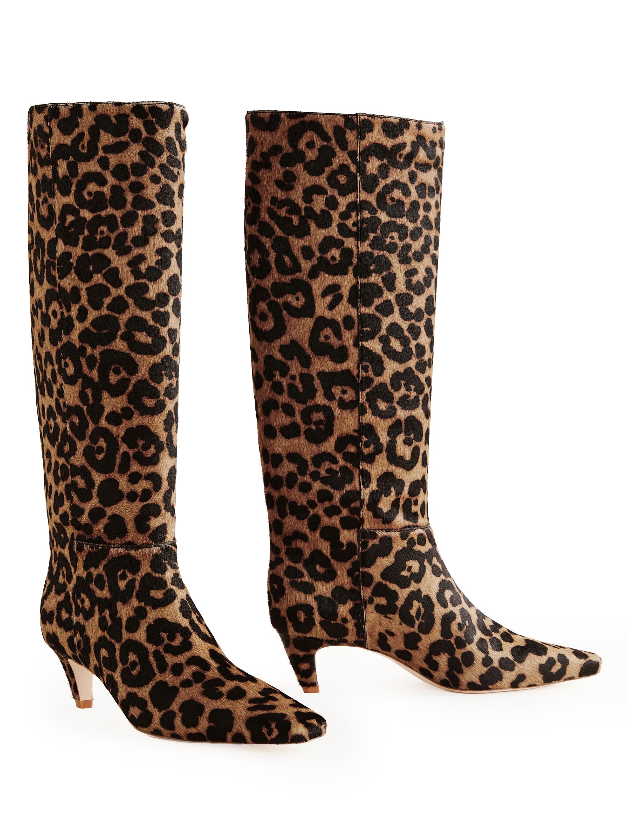 Reformation Women's Remy 50MM Leopard-Print Leather Knee-High Boots - Leopard Haircalf