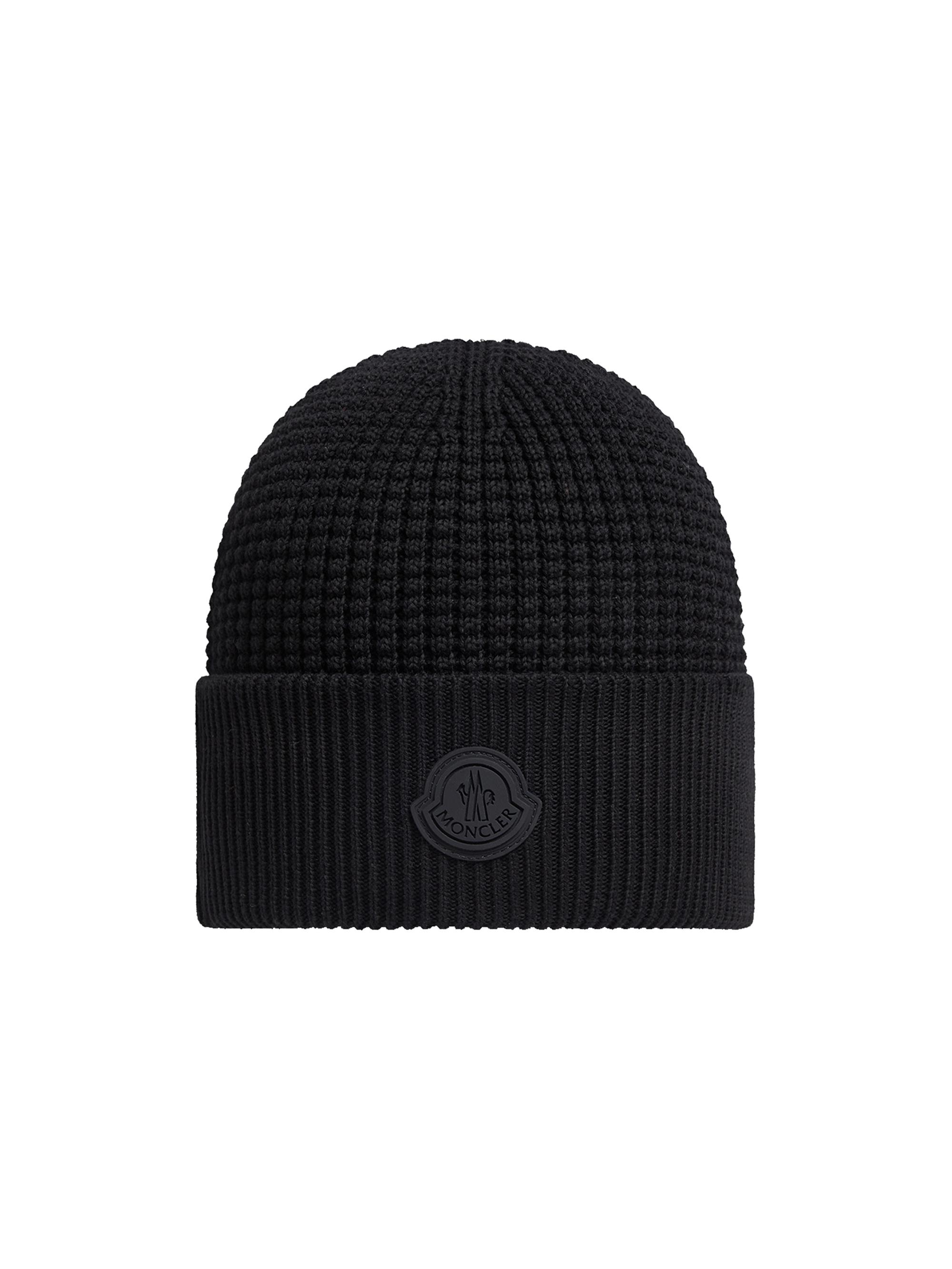Moncler Men's Beanie Hat in Cotton - White