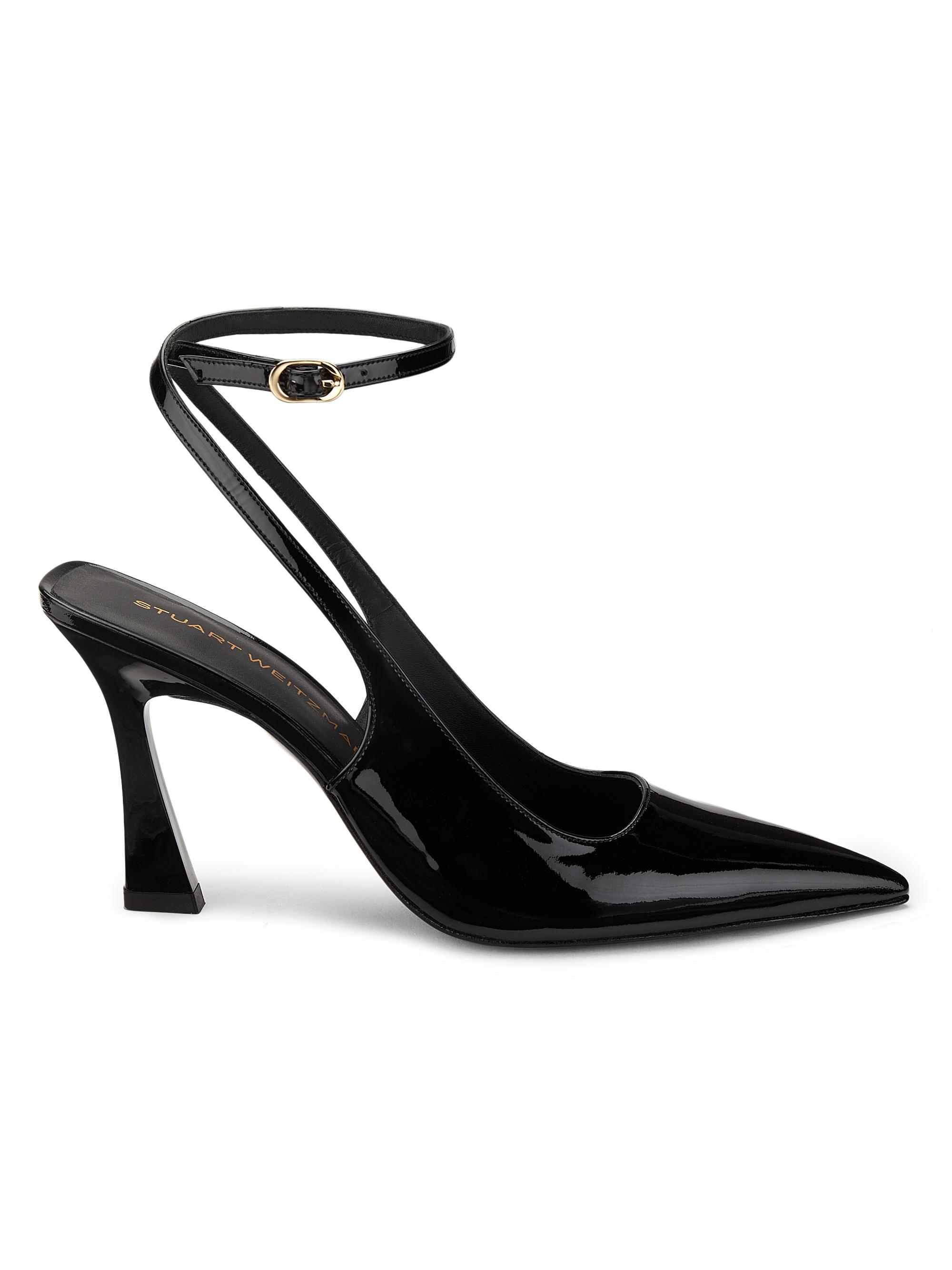 Stuart Weitzman Women's Pump Vinnie 85MM Patent Leather Pumps - Black