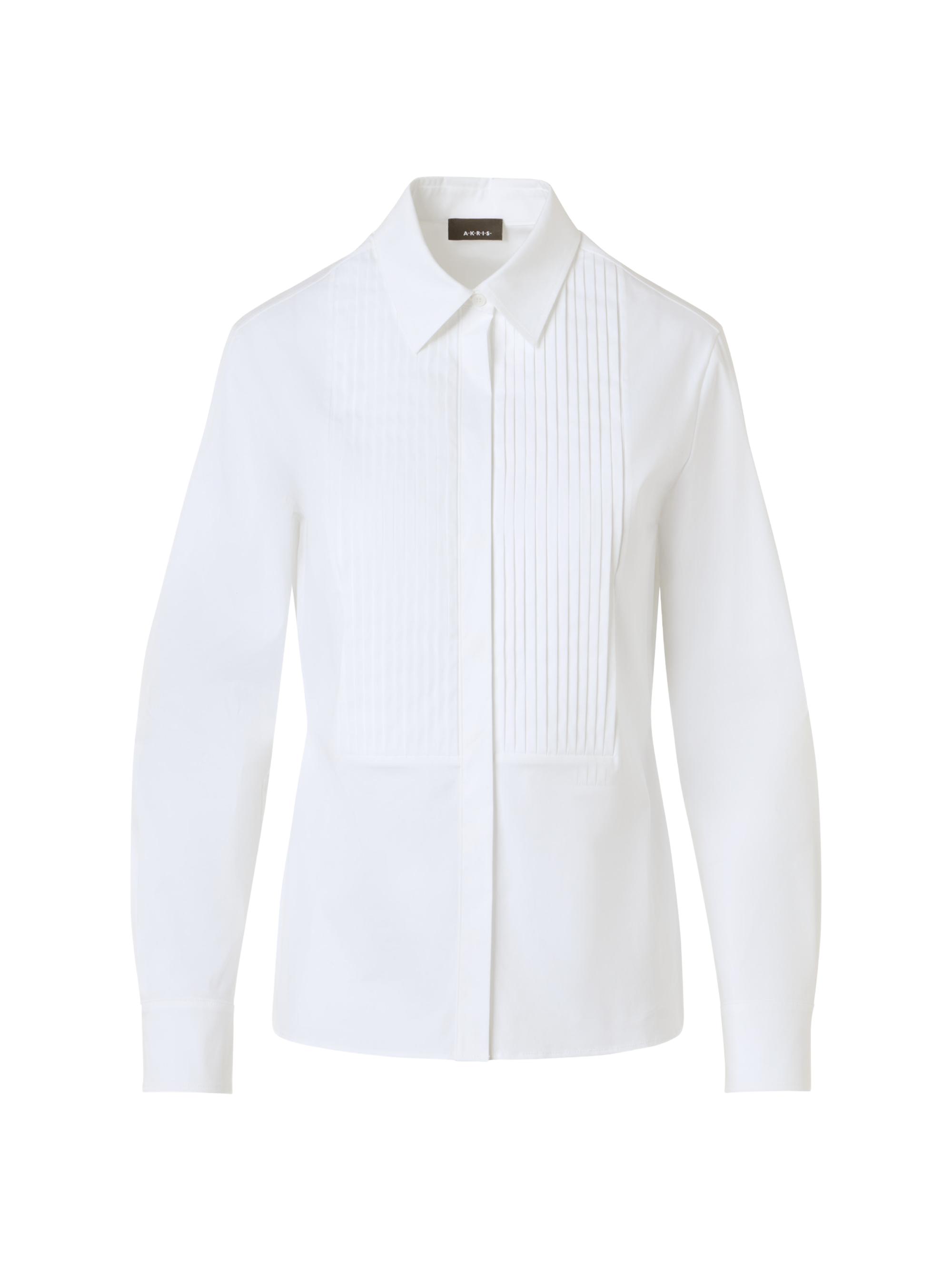 Akris Women's Pintuck Pleated Cotton Shirt - White