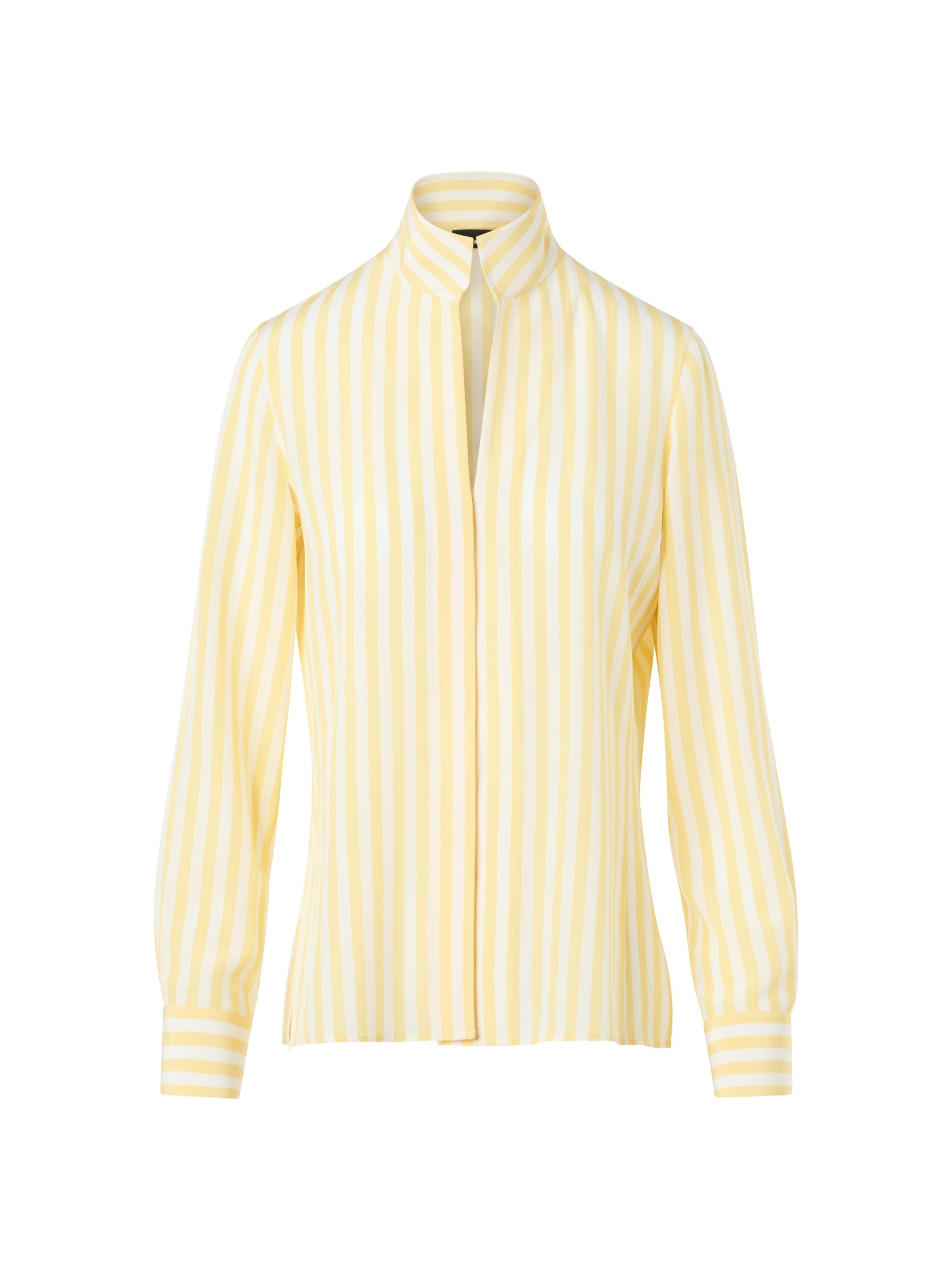 Akris Women's Striped Silk Crêpe Blouse - Sun Ecru