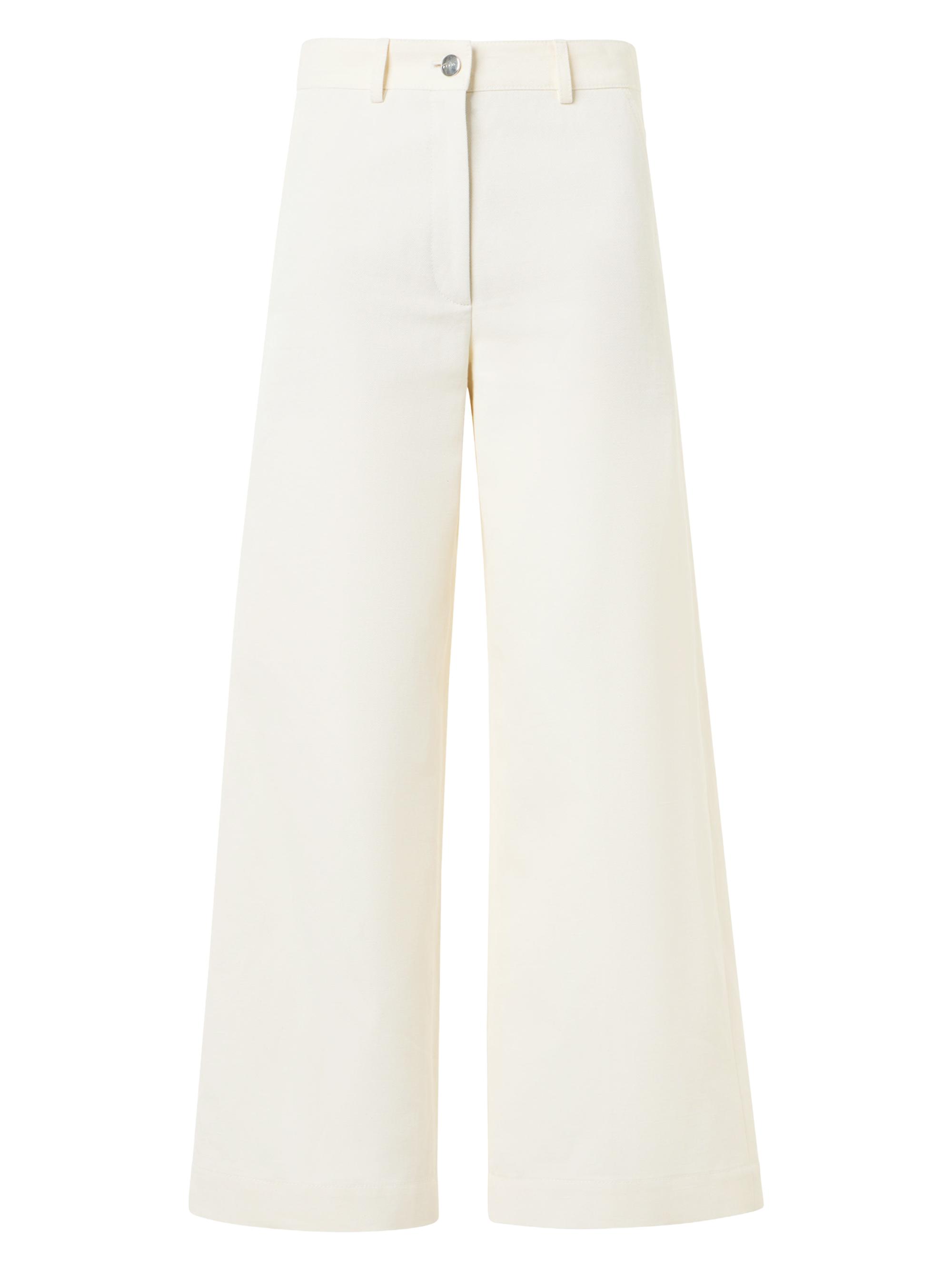 Akris Women's Finn Cotton-Linen Gabardine Wide-Leg Pants - Ecru