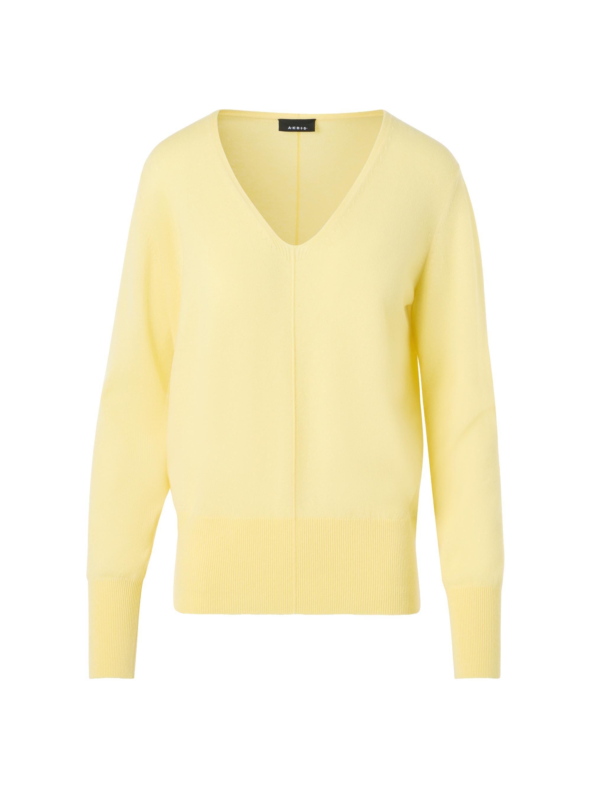 Akris Women's Seamed Cashmere V-Neck Sweater - Sun