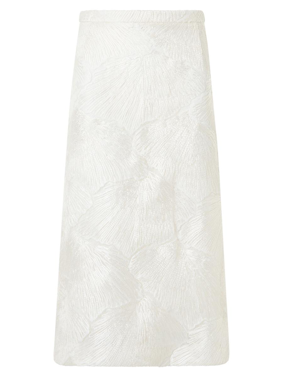 Akris Women's Lacquered Fan Lace A-line Skirt In Sand