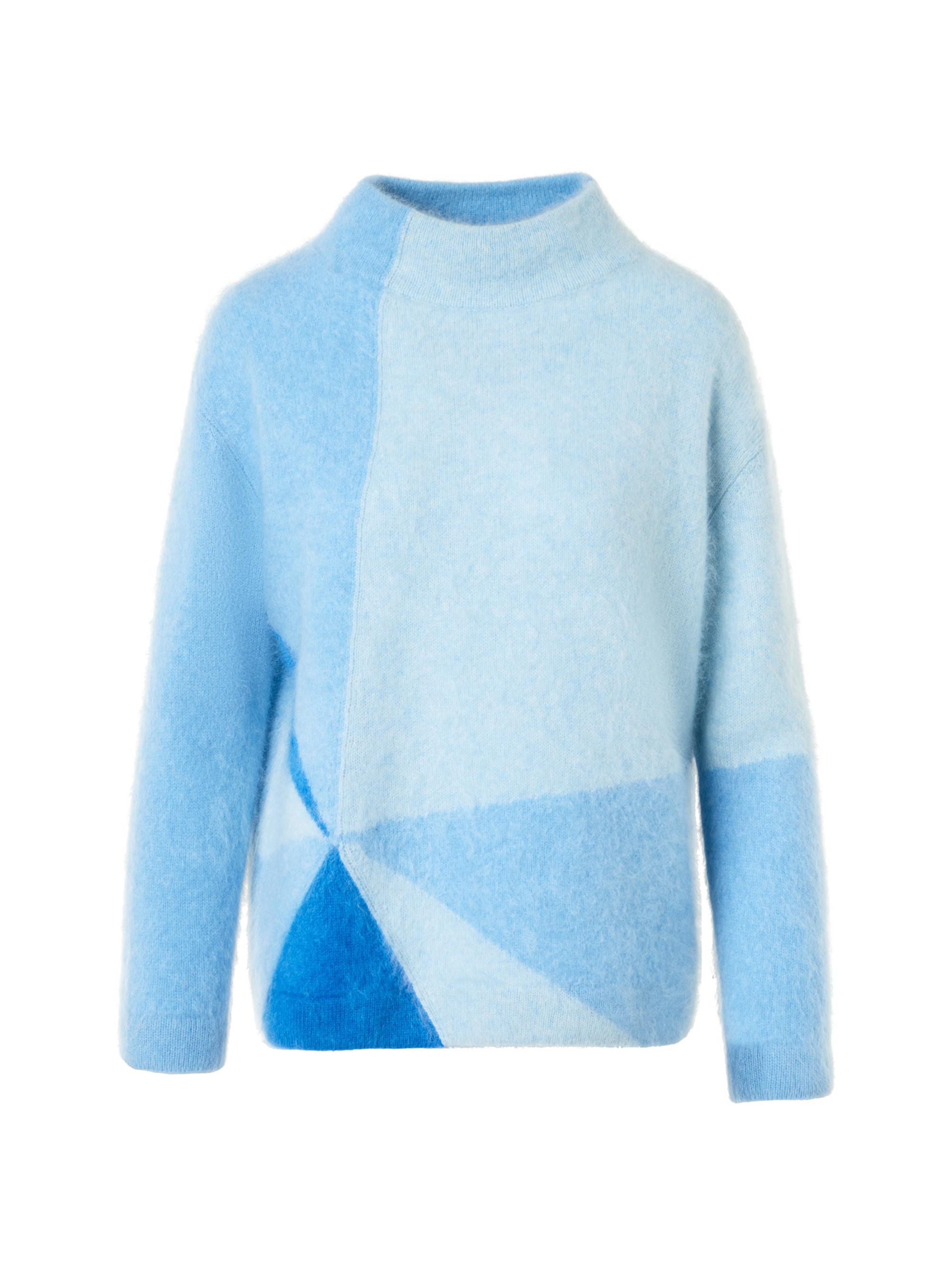 Akris Women's Colorblocked Cashmere Sweater - Powder Blue