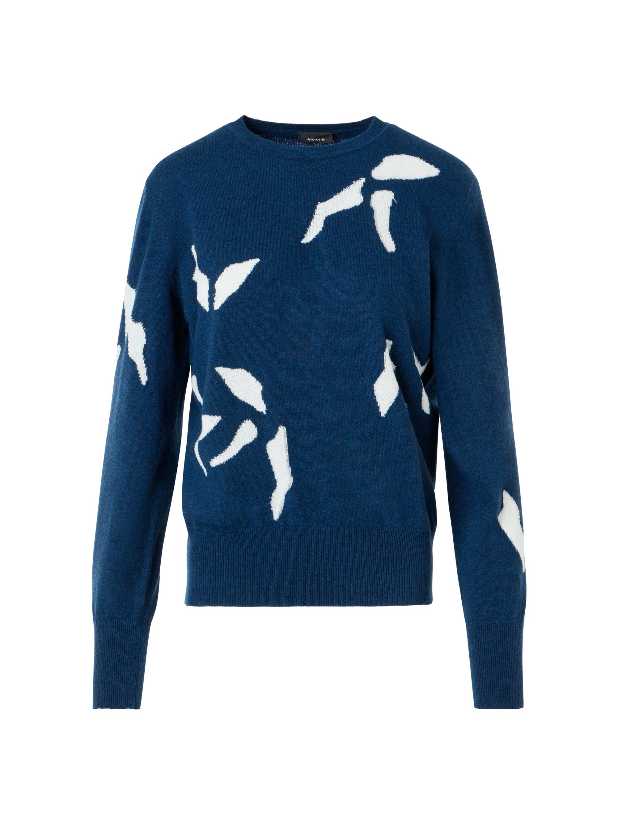 Akris Women's Abstract Cashmere-Blend Sweater - Denim Ecru