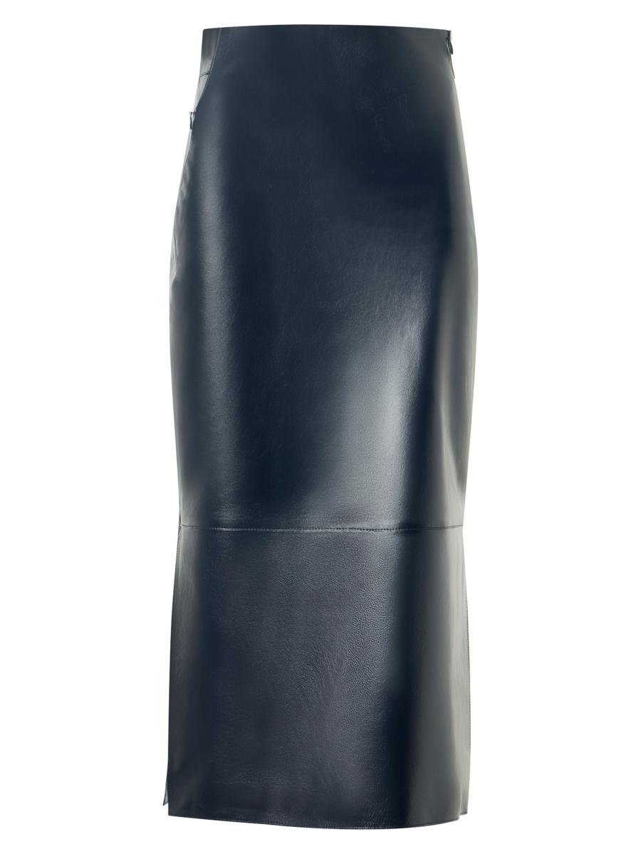 Akris Women's Lacquered Nappa Leather Pencil Skirt In Blue