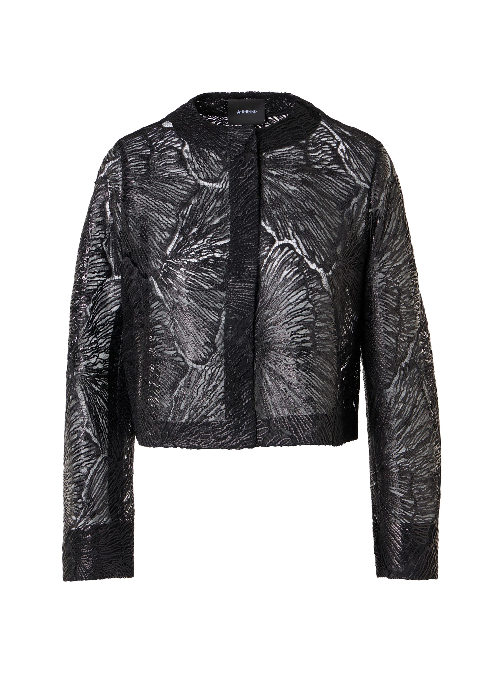 Akris Women's Haron Lacquered Lace Short Jacket - Black