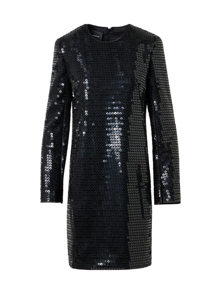 Akris Women's Sequined Long-sleeve Sheath Cocktail Dress In Black