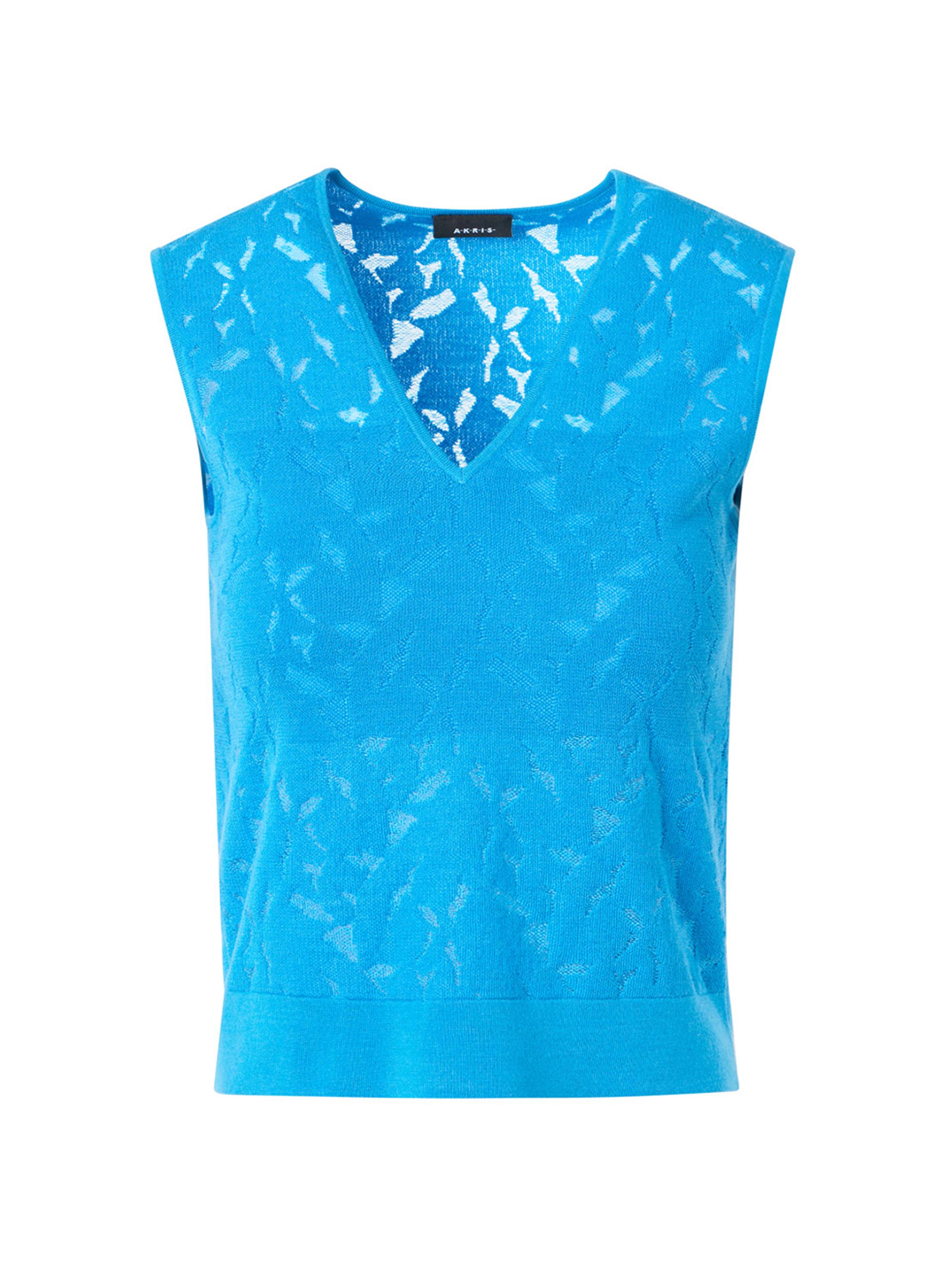 Akris Women's Burnout Intarsia Wool-Blend Top - Twilight