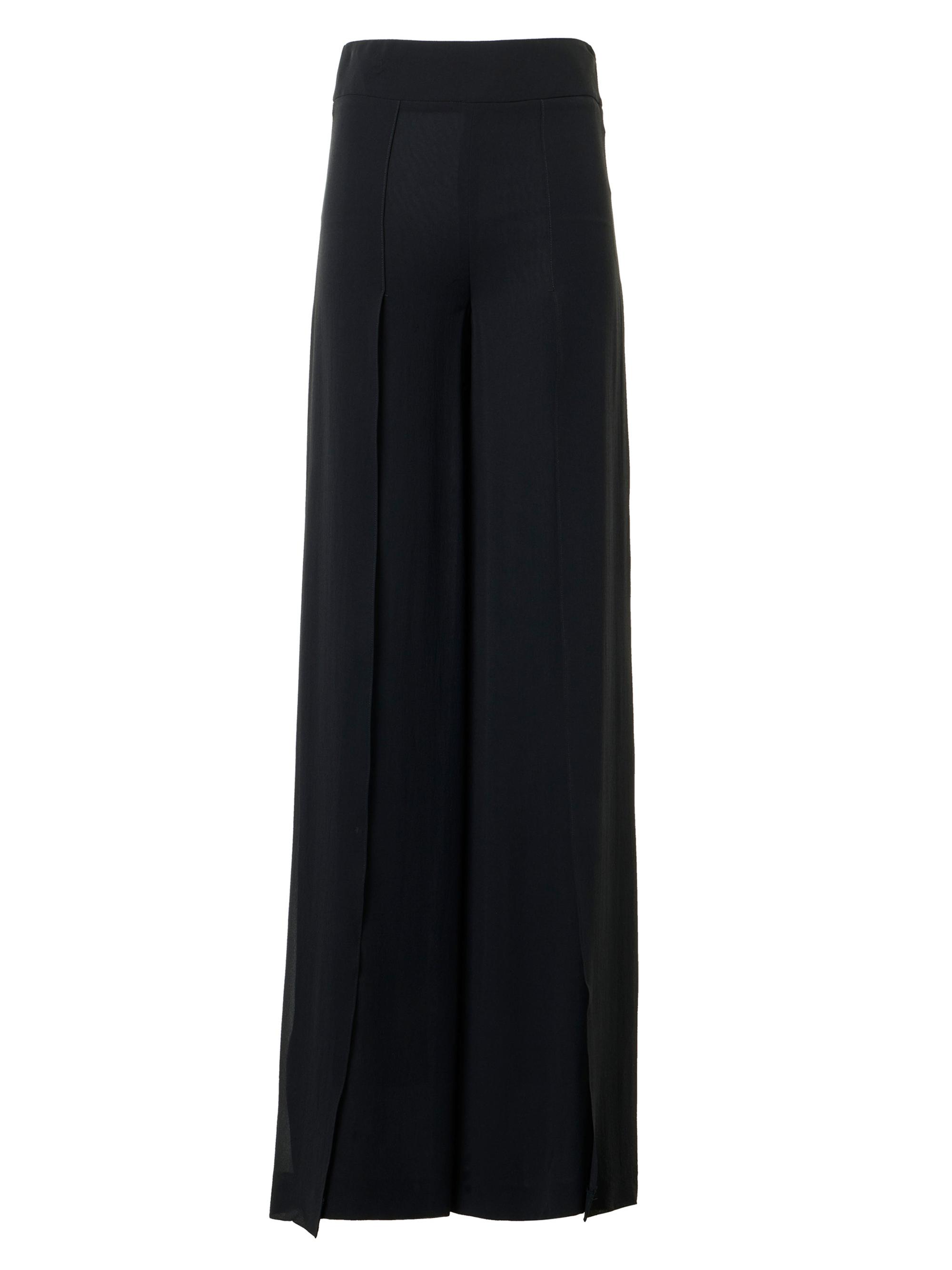 Akris Women's Fellia Silk Gerogette Wide-Leg Pants - Black