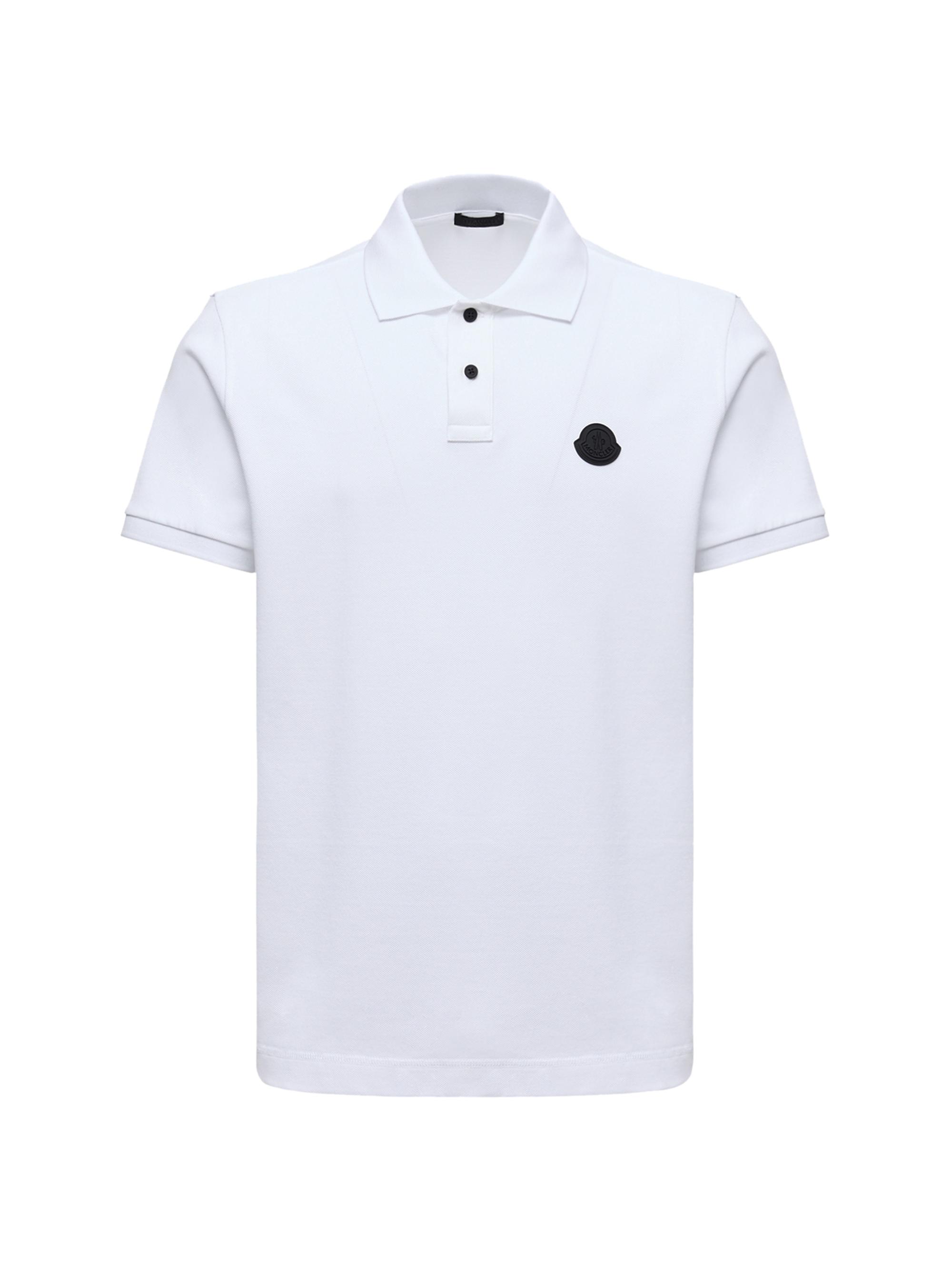 Moncler Men's Polo Shirt in Cotton Piquet - White