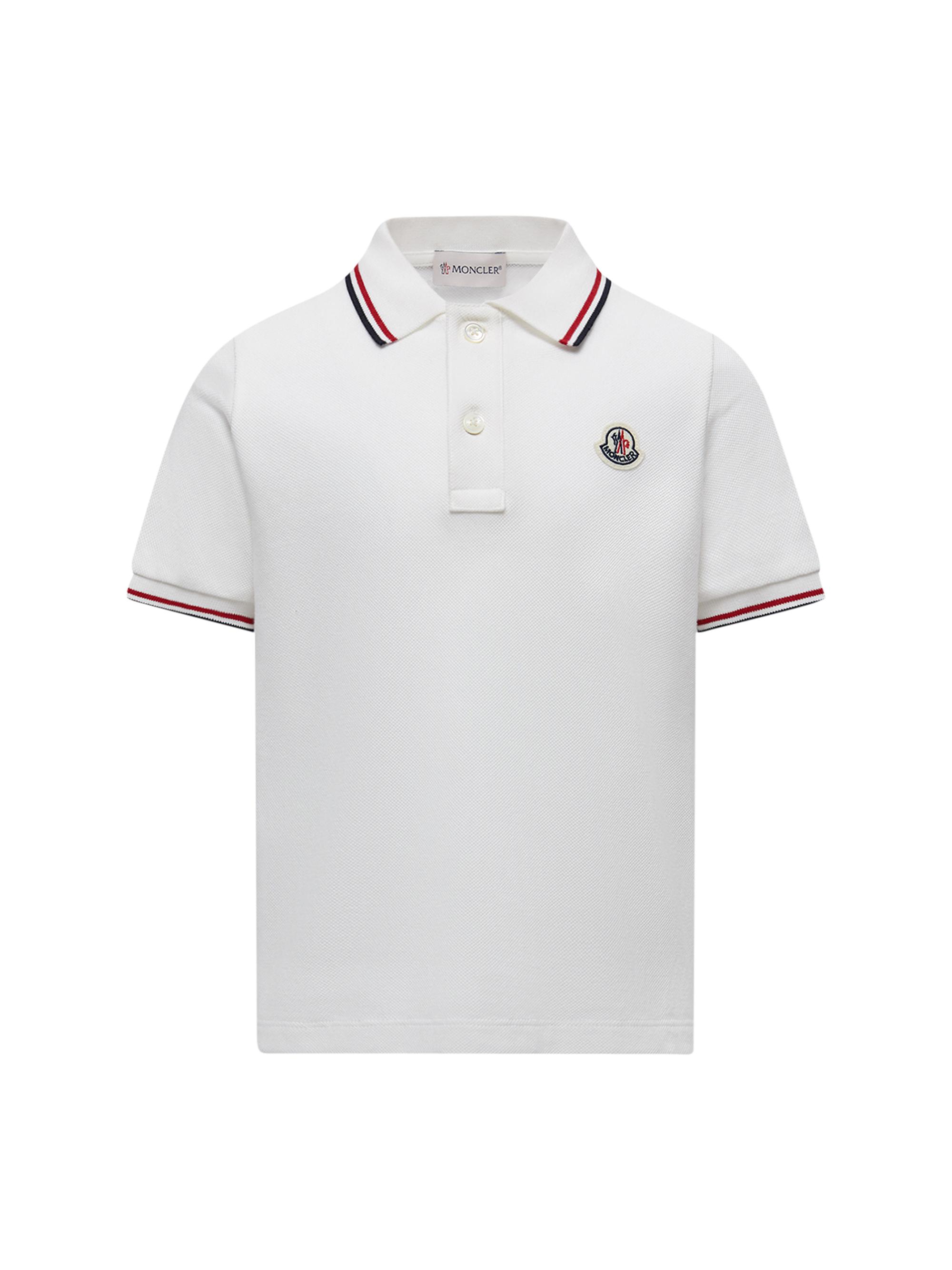 Moncler Little Boy's & Boy's Polo Shirt in Cotton Piquet - White