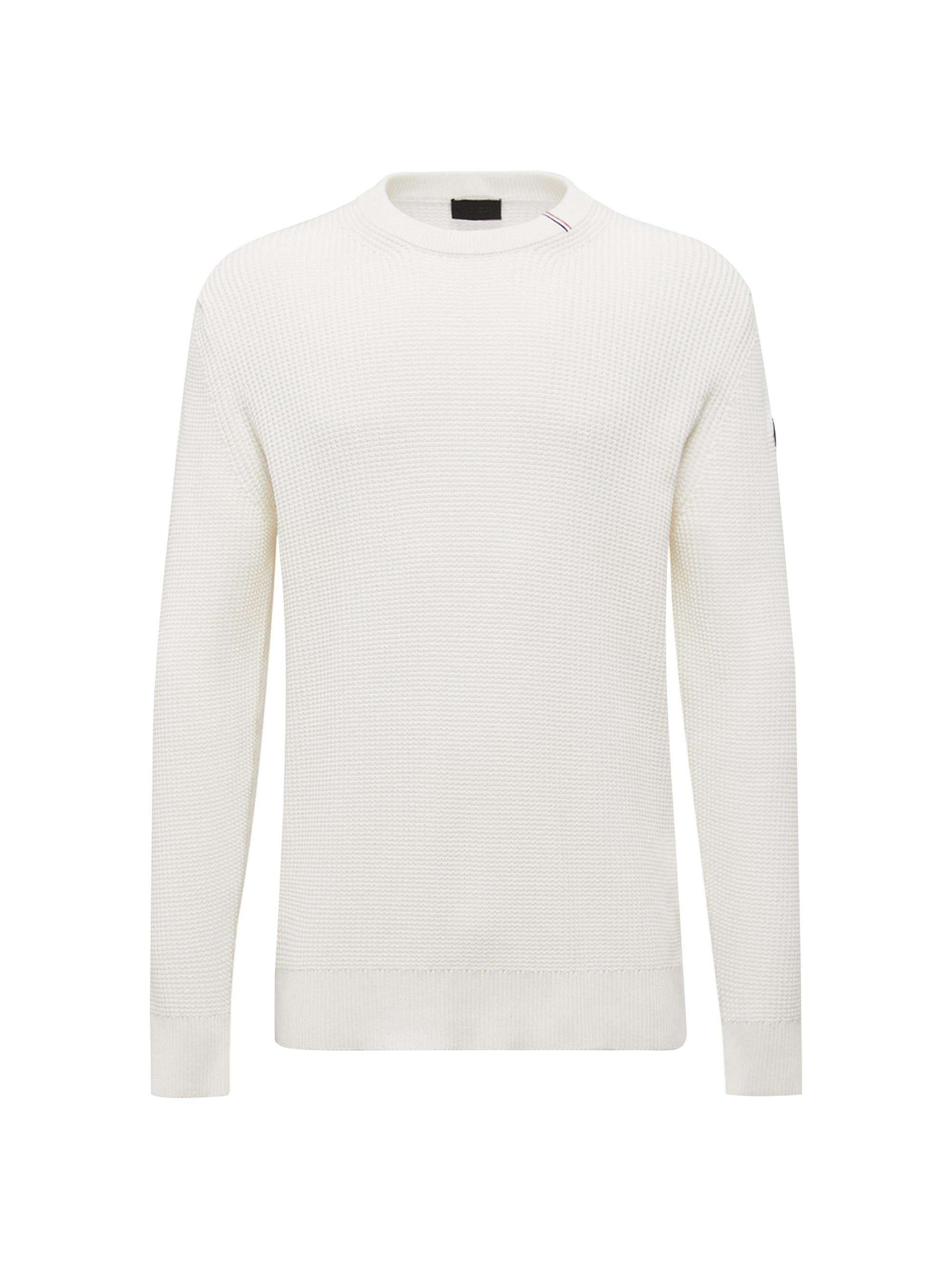 Moncler Men's Crew Neck Sweater in Cotton - White