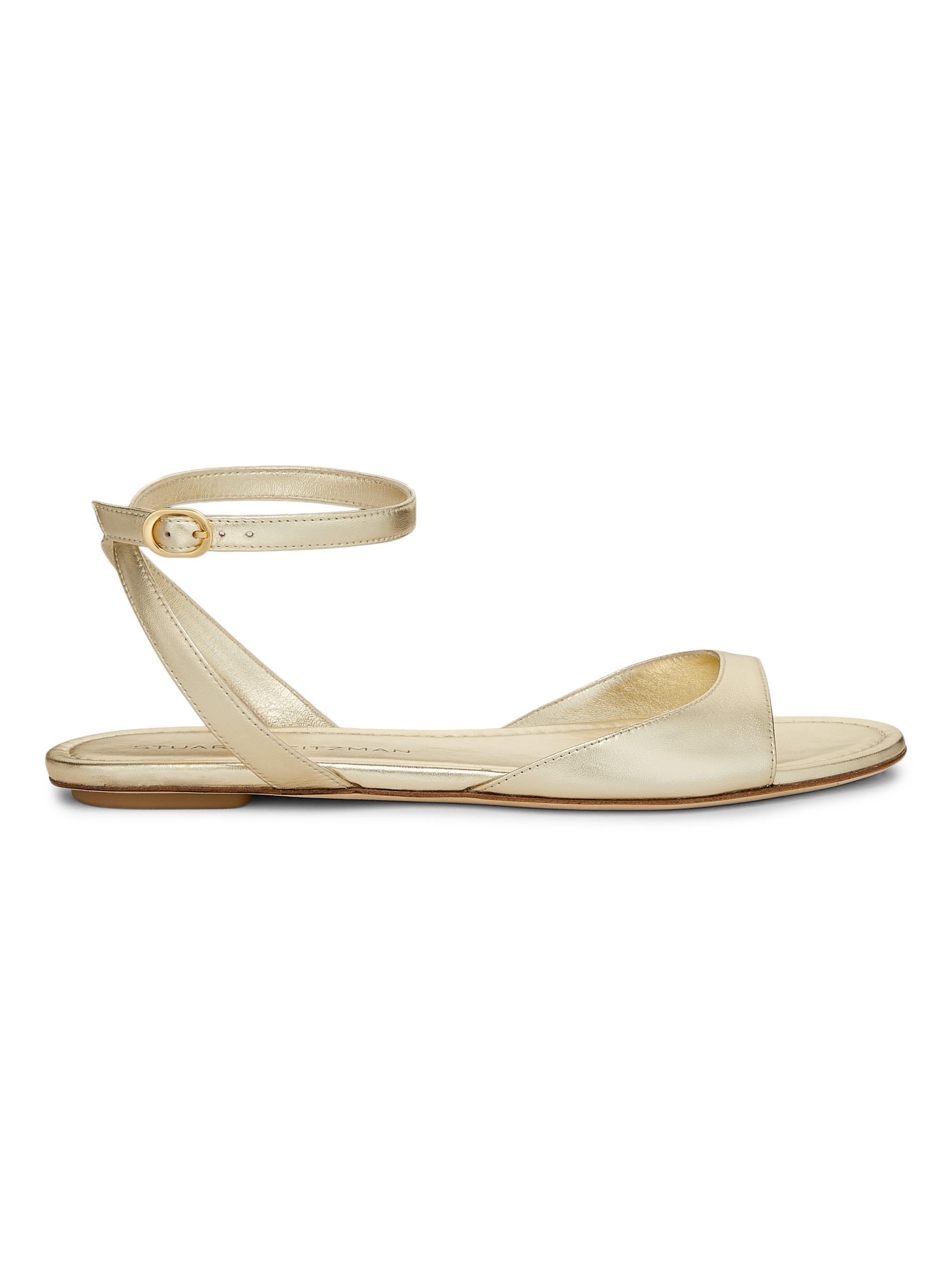 Stuart Weitzman Women's Nudist Metallic Leather Sandals - Light Gold