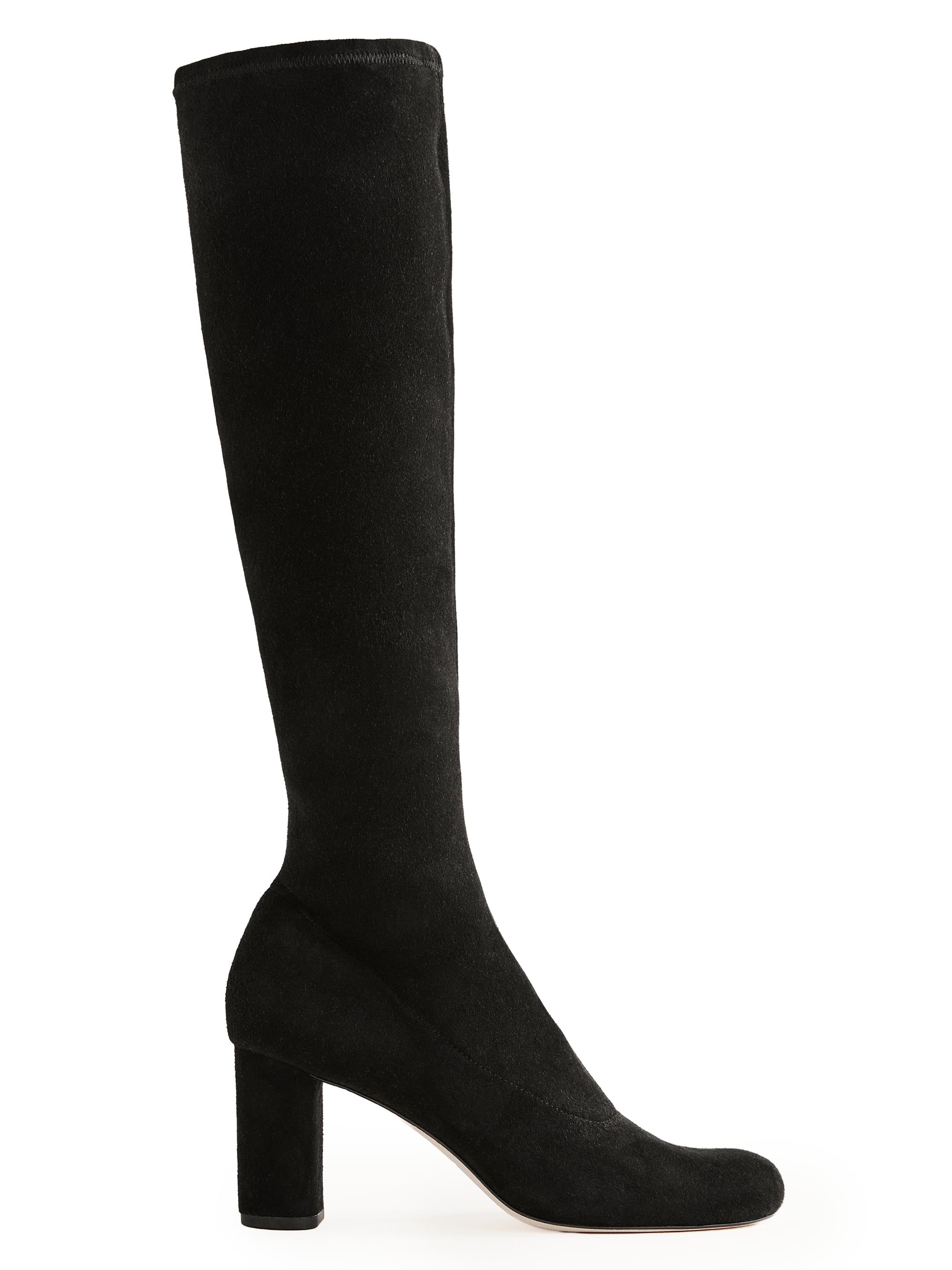 Reformation Women's Belinda 75MM Suede Knee-High Boots - Black Stretch Suede