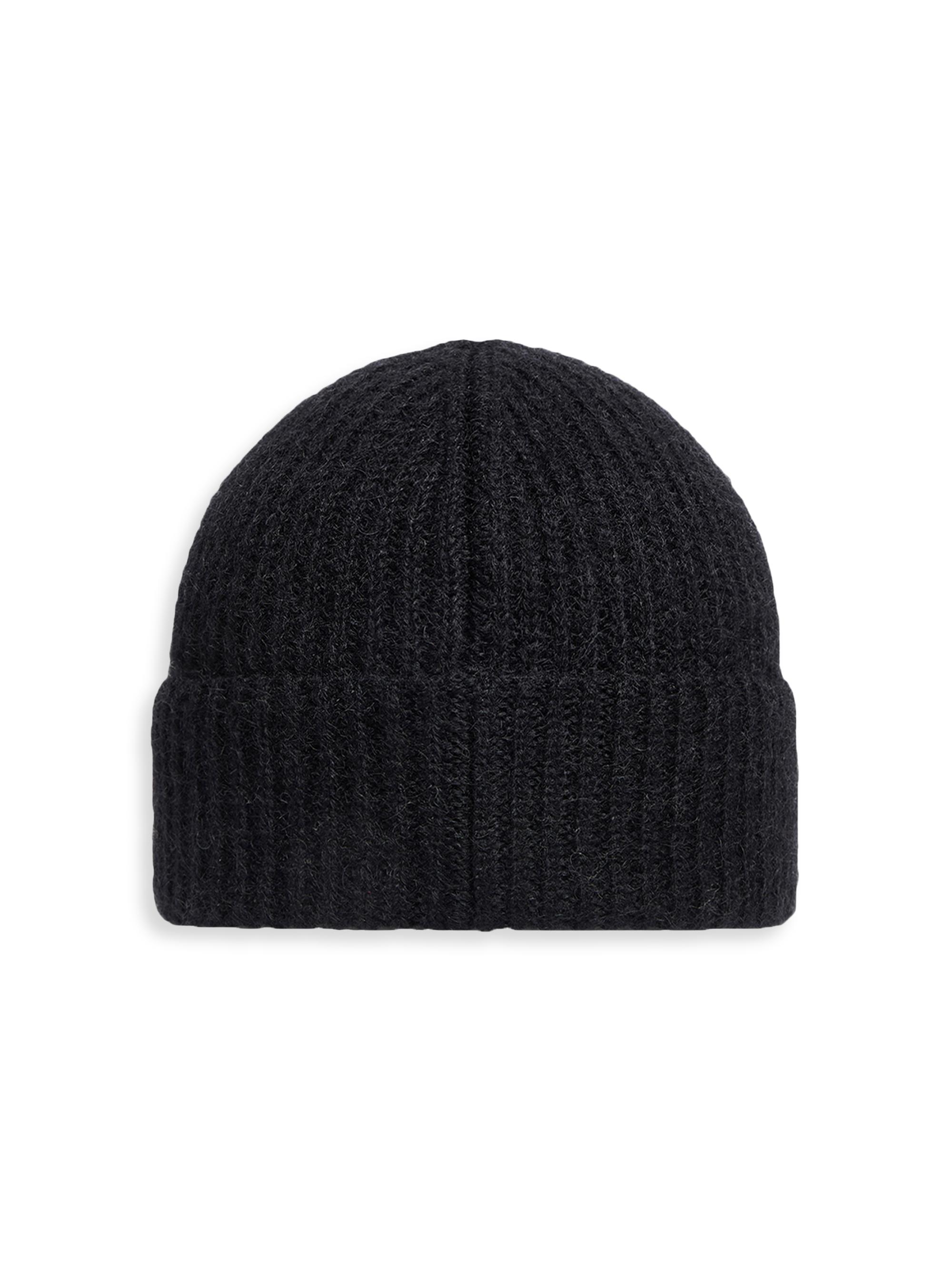 MONCLER ブラック ビーニー Moncler Beanie Hat in Wool and Mohair Blend | Saks Fifth Avenue
