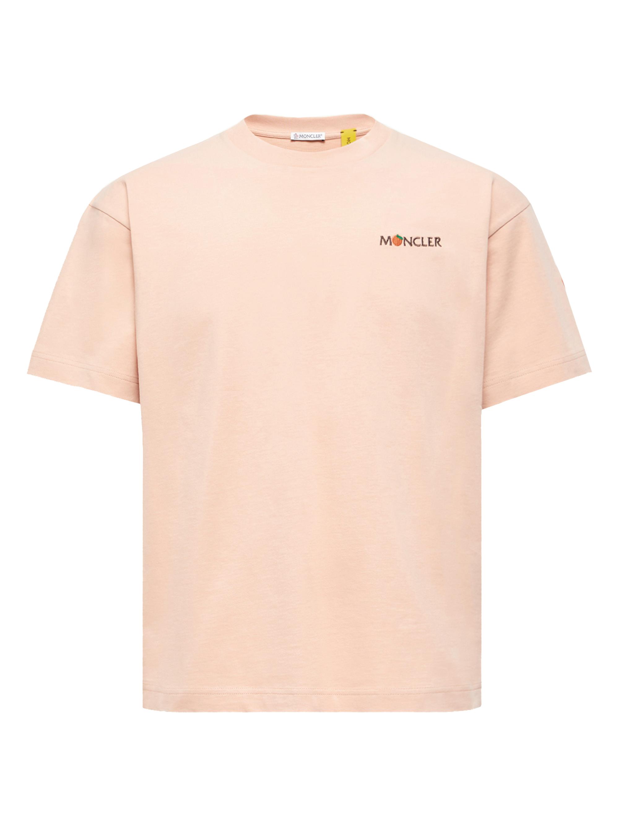 Moncler Genius Men's Moncler x Gilga Farm by Donald Glover Crewneck T-Shirt in Cotton - Peach Pink