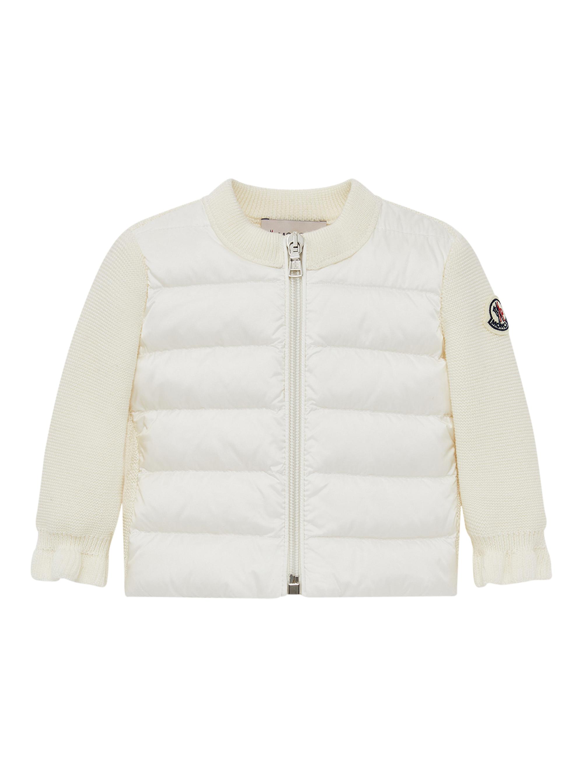 Moncler Baby Girl's & Little Girl's Down-Filled Cardigan in Wool - White