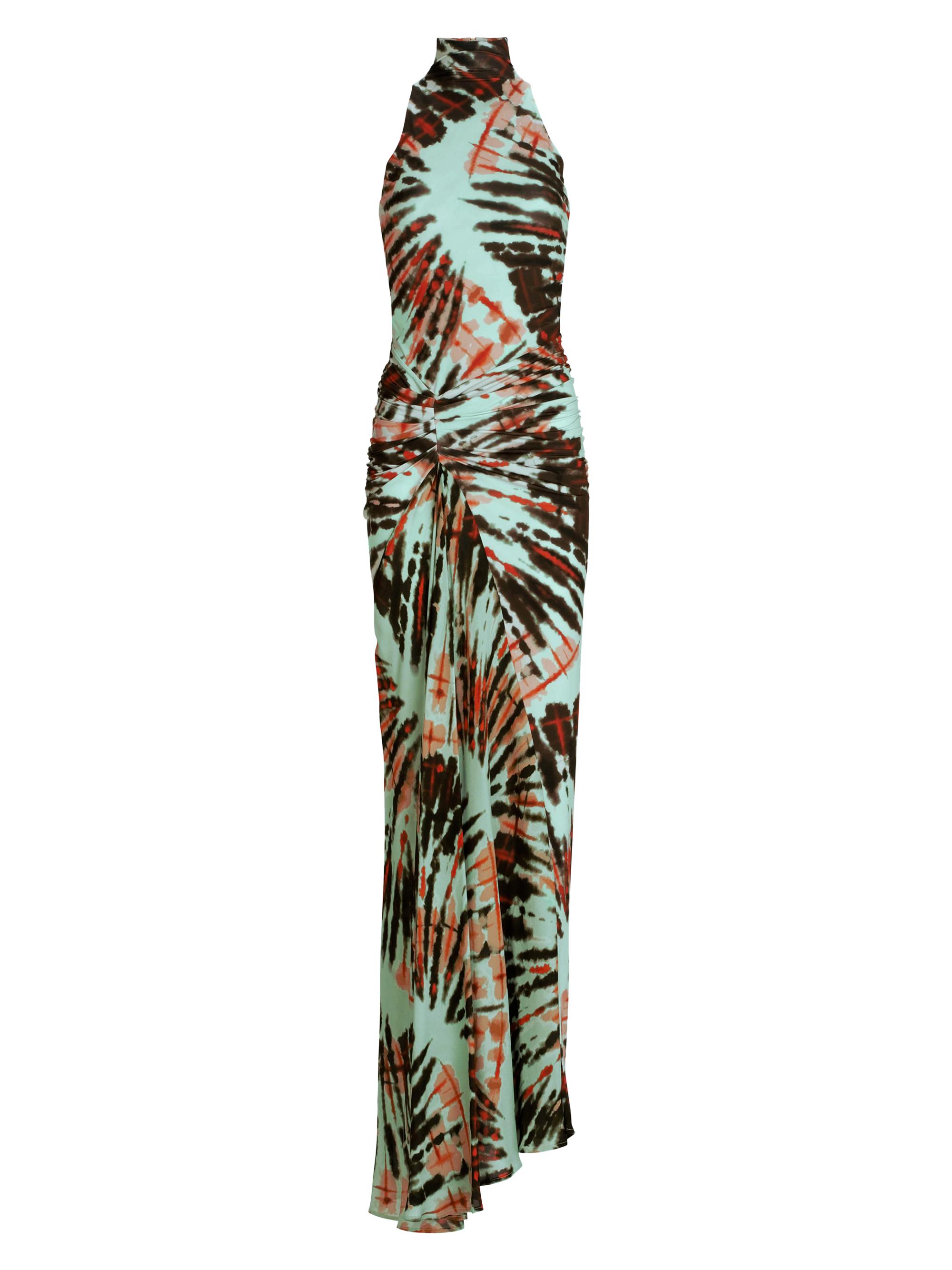 Silvia Tcherassi Women's Frances Printed Twist Mermaid Gown - Mint Tie Dye