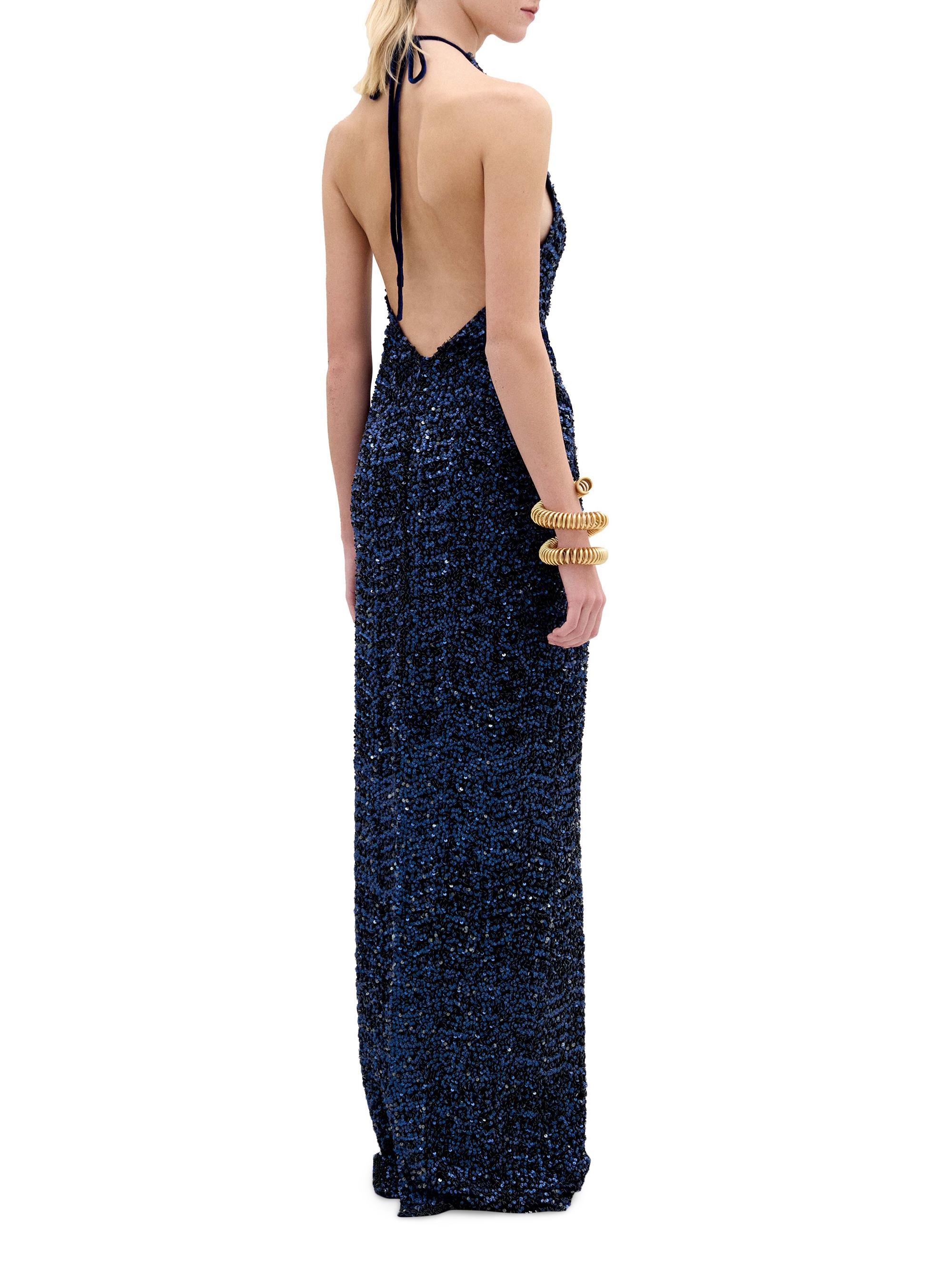 Silvia Tcherassi Aiko Sequined Halter Gown | Saks Fifth Avenue