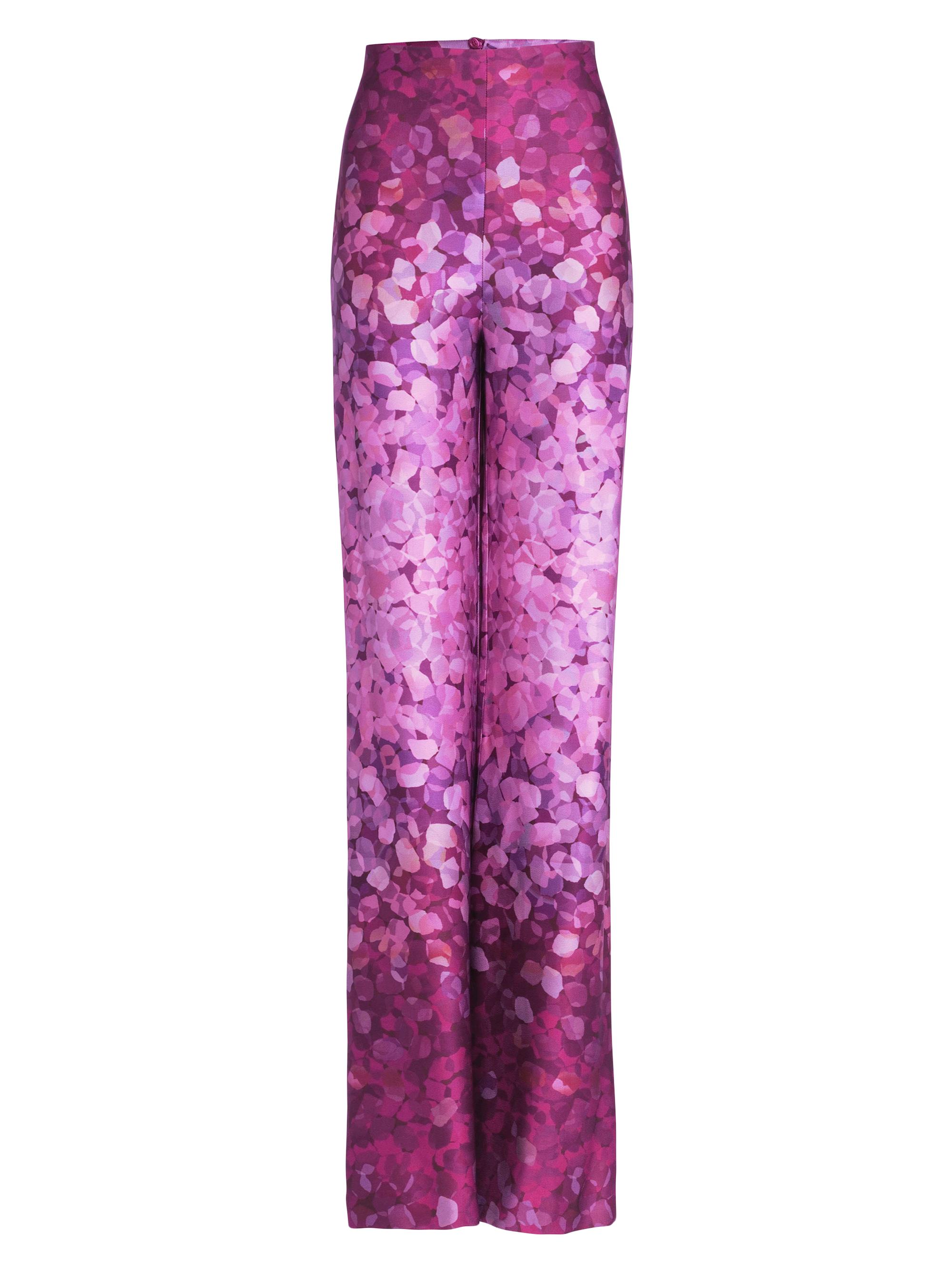 Silvia Tcherassi Women's Como Crêpe Satin Printed Pants - Magenta Abstract