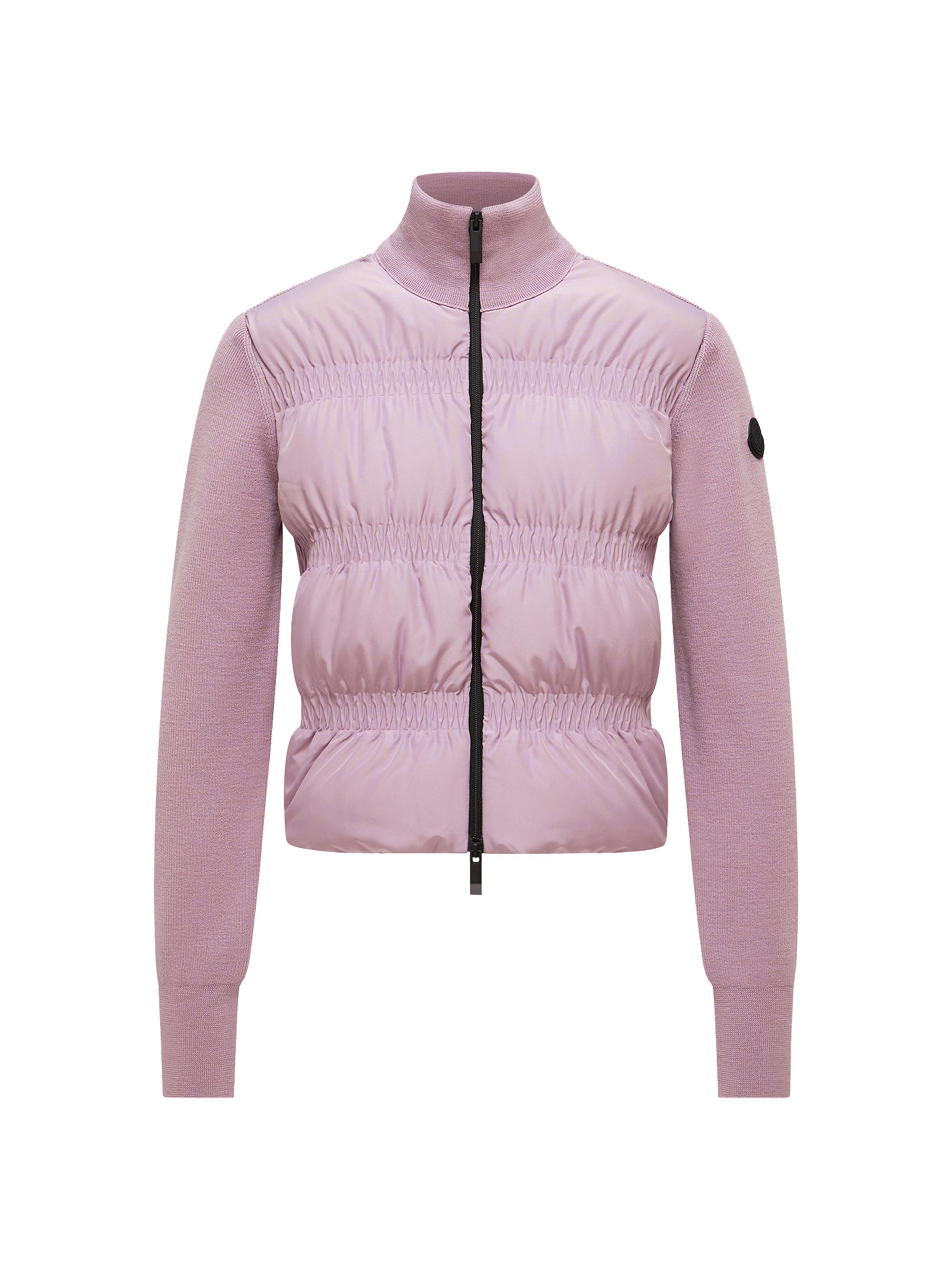 Moncler Women's Down Filled Cardigan in Wool - Dusty Pink