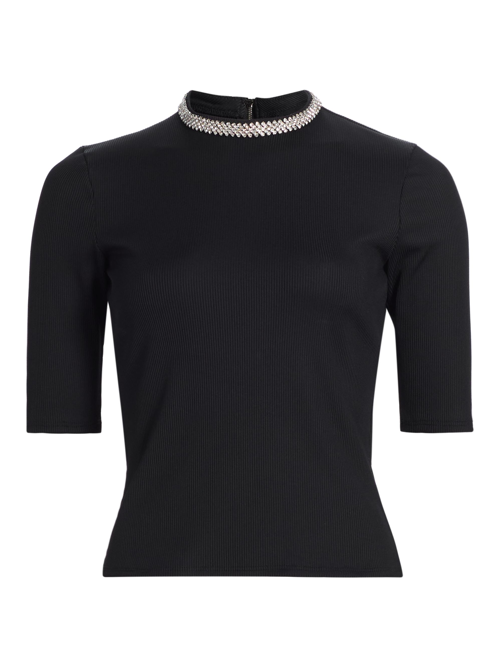 Theory Crepe-Knit Striped T-Shirt | Saks Fifth Avenue