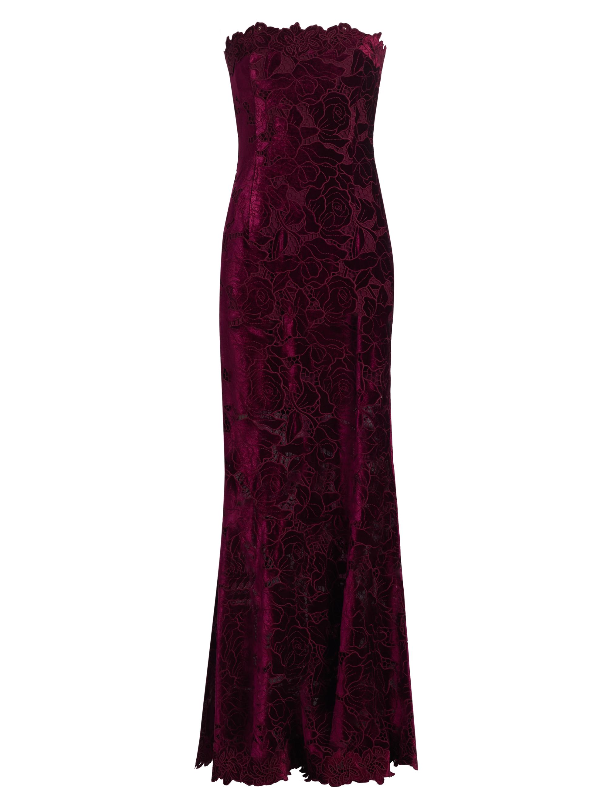 chinese dress ladies Corset-Bodice Long Velvet Prom Dress Dark Royal Blue / 10 main image 1