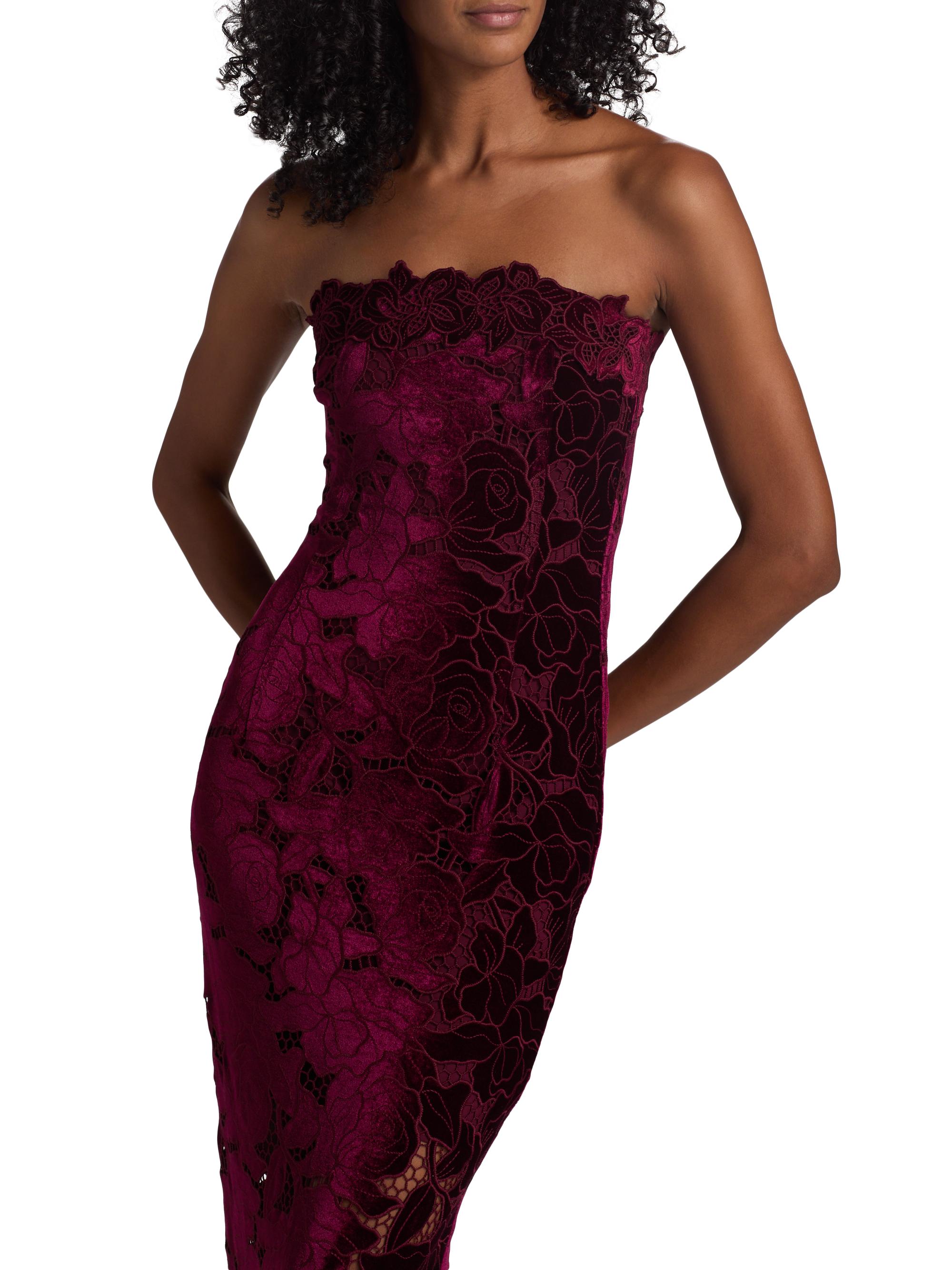 red lace long sleeve long dress Long Sleeve Lace Maxi Dress
