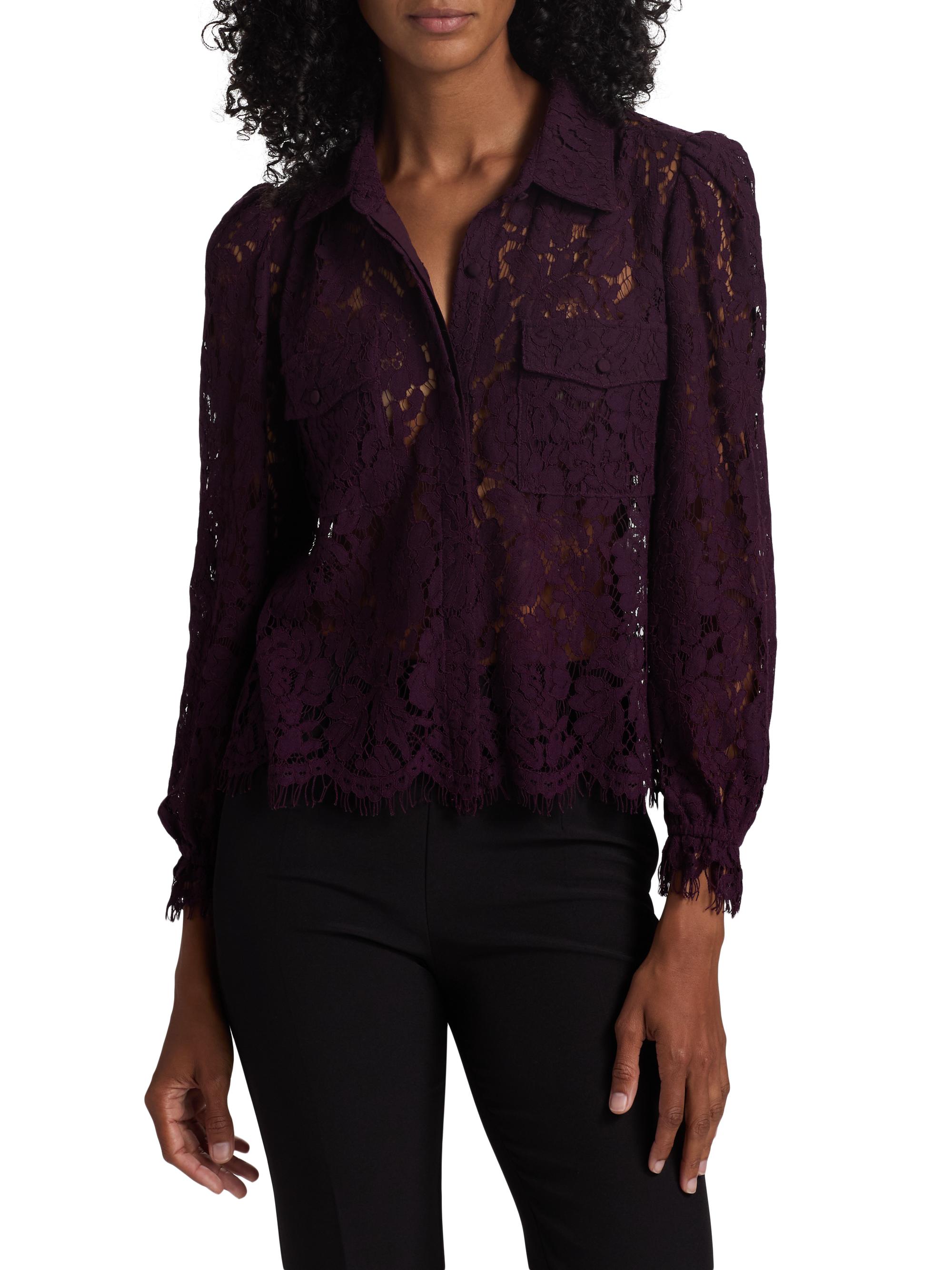 Generation Love Floral Lace Button-Front Shirt | Saks Fifth Avenue
