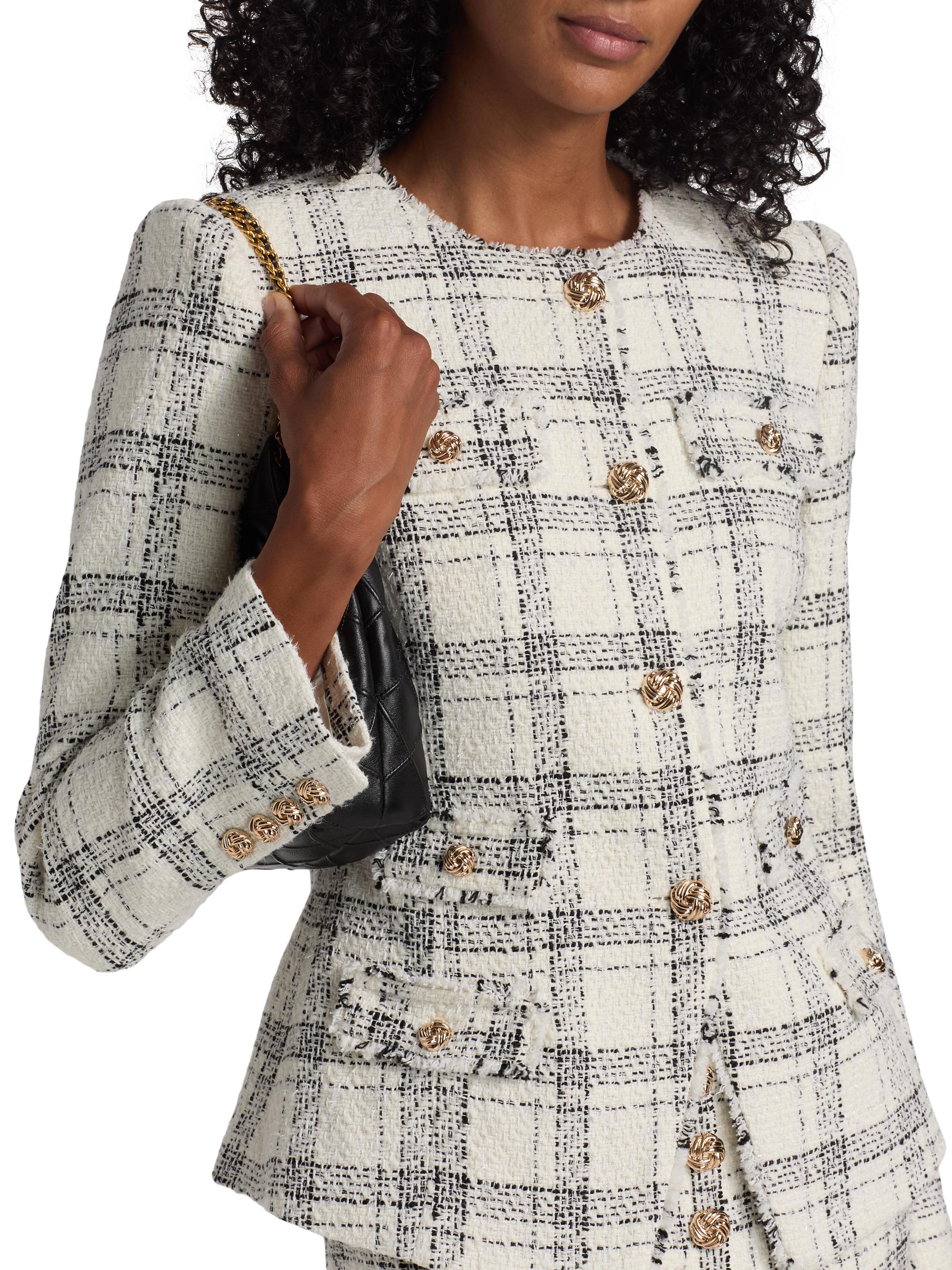 Generation Love Havana Windowpane Tweed Blazer | Saks Fifth Avenue
