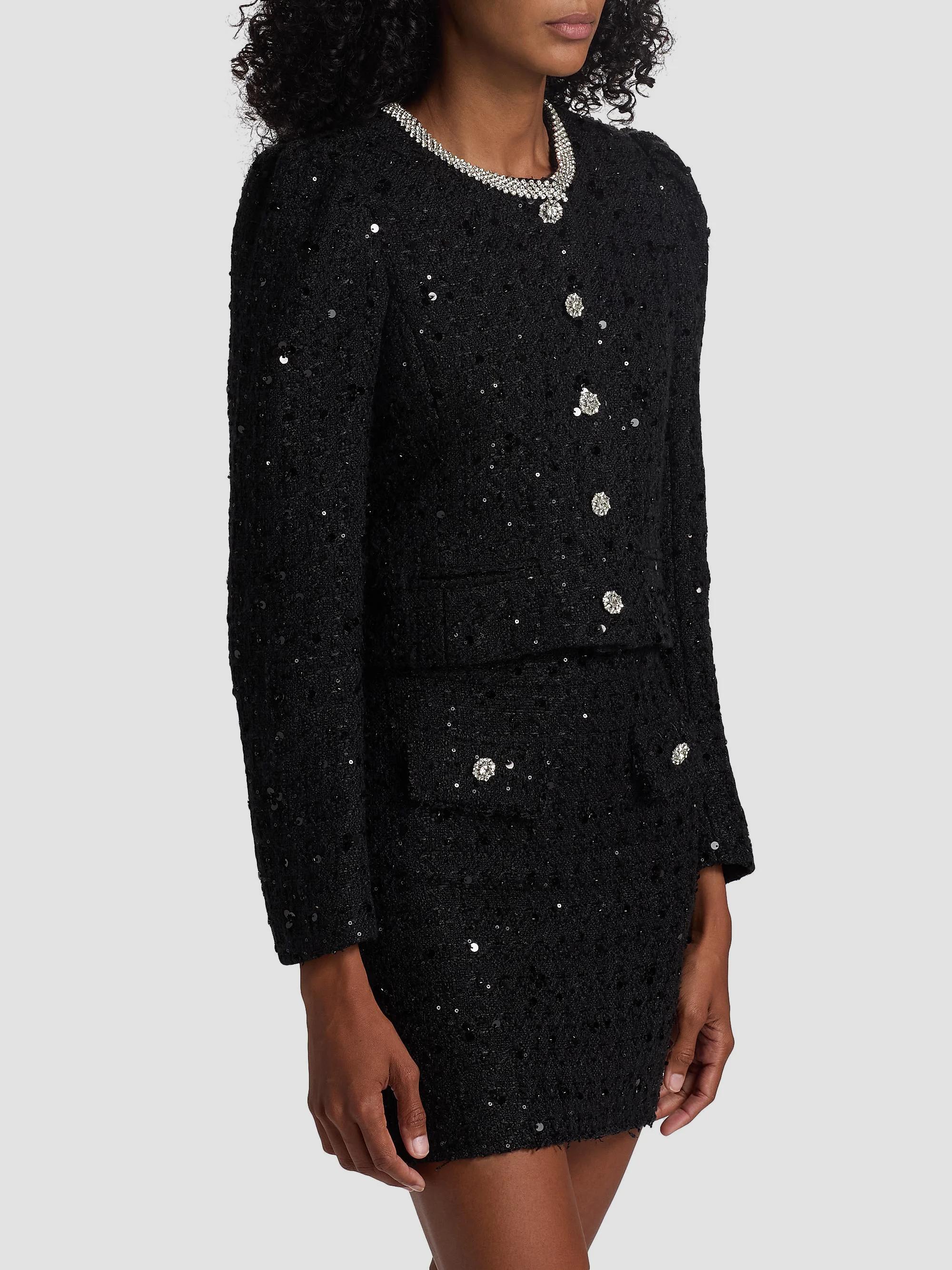 Generation Love Chiara Crystal-Embellished Tweed Jacket | Saks