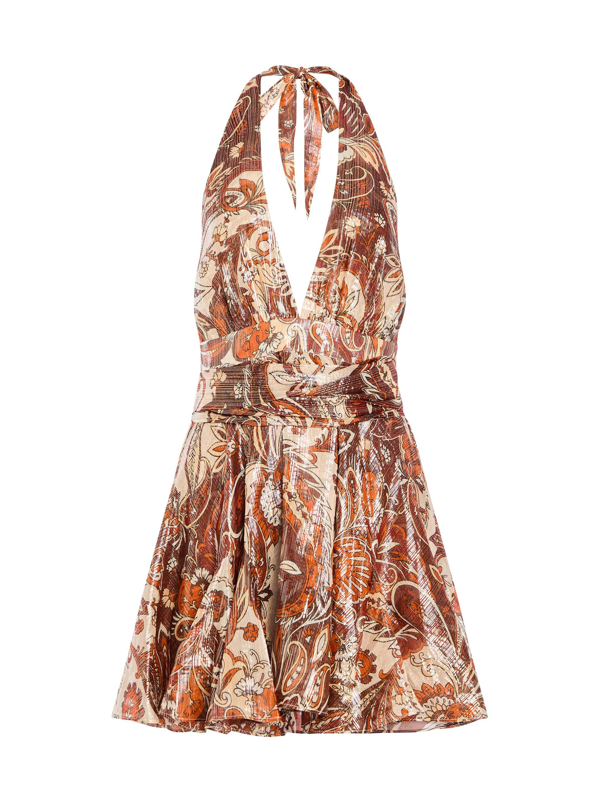Retrofête Women's Alexandria Silk Dress - Terracotta Paisley