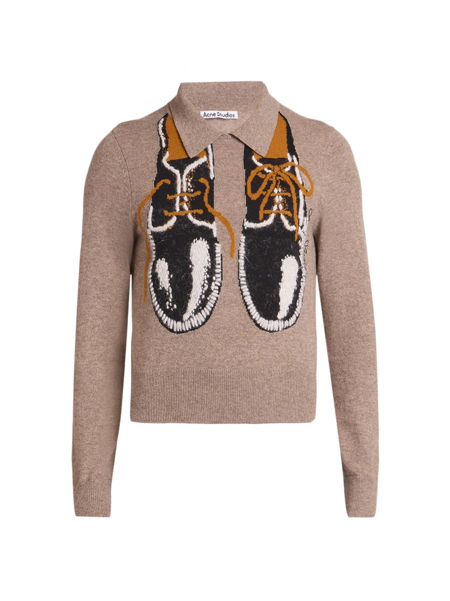 Acne Studios Shoe-Print Wool-Blend Sweater | Saks Fifth Avenue
