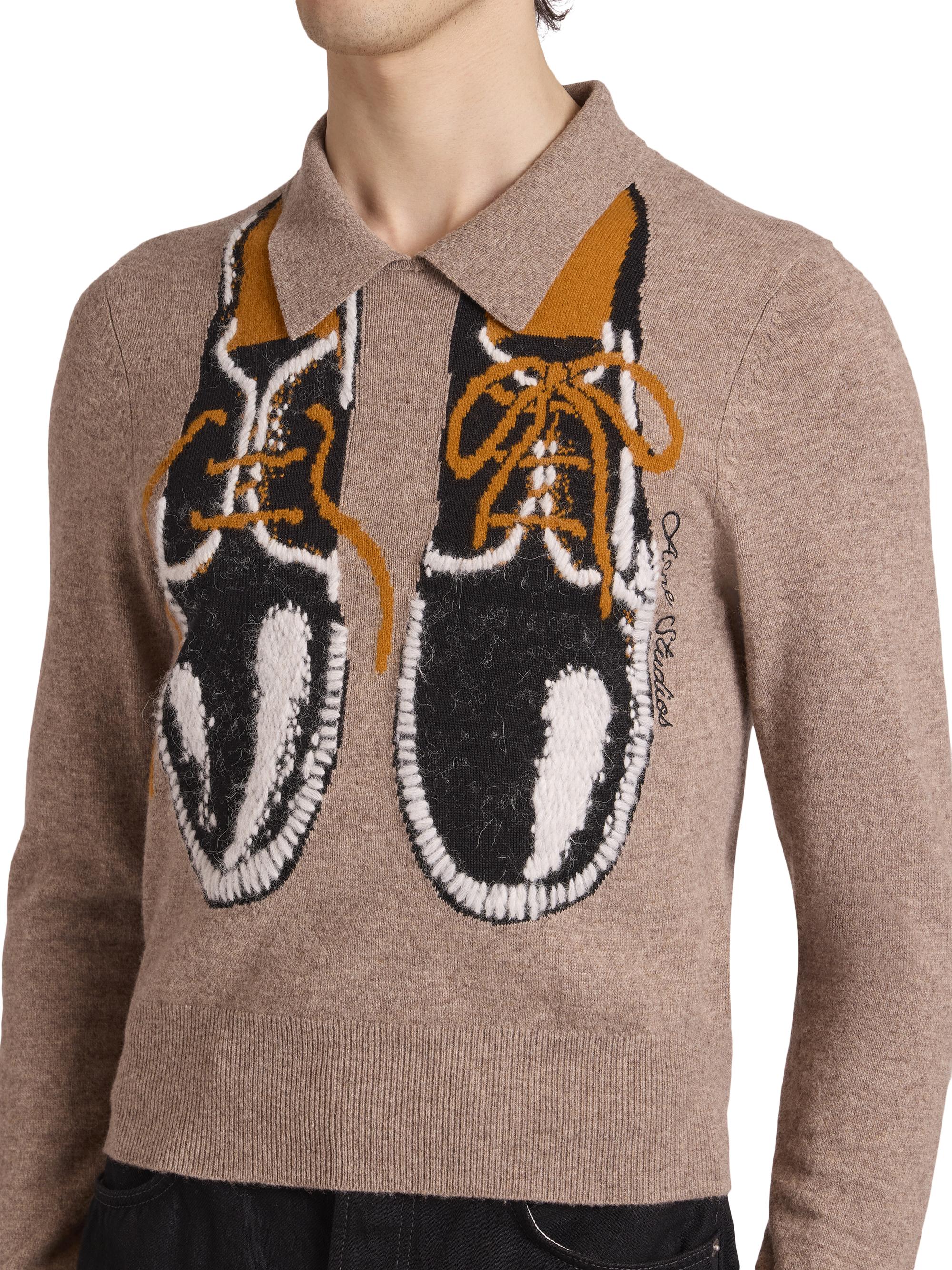 Acne Studios Shoe-Print Wool-Blend Sweater | Saks Fifth Avenue
