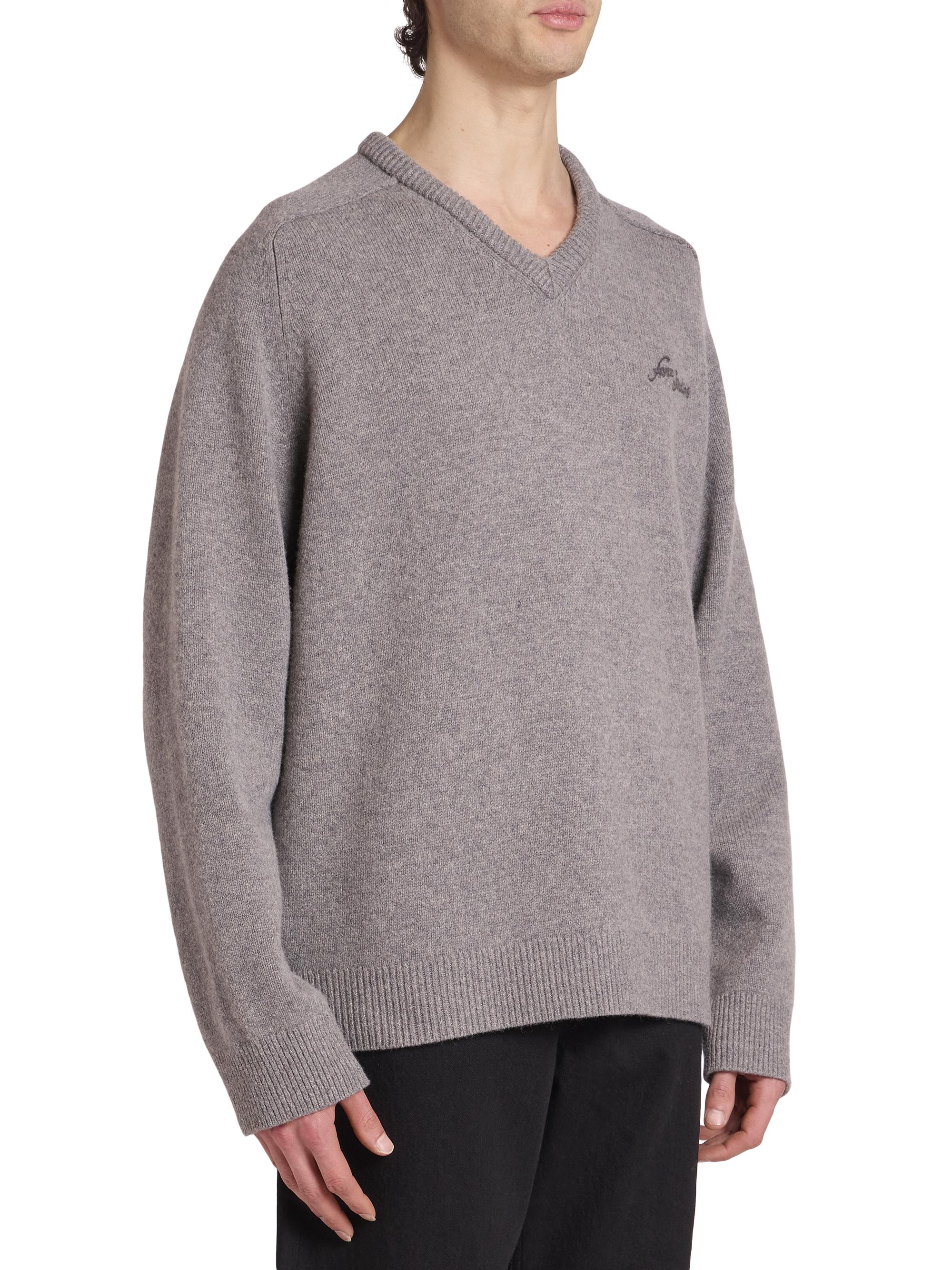 Acne Studios Kaybe Richard Logo-Embroidered Wool Sweater | Saks