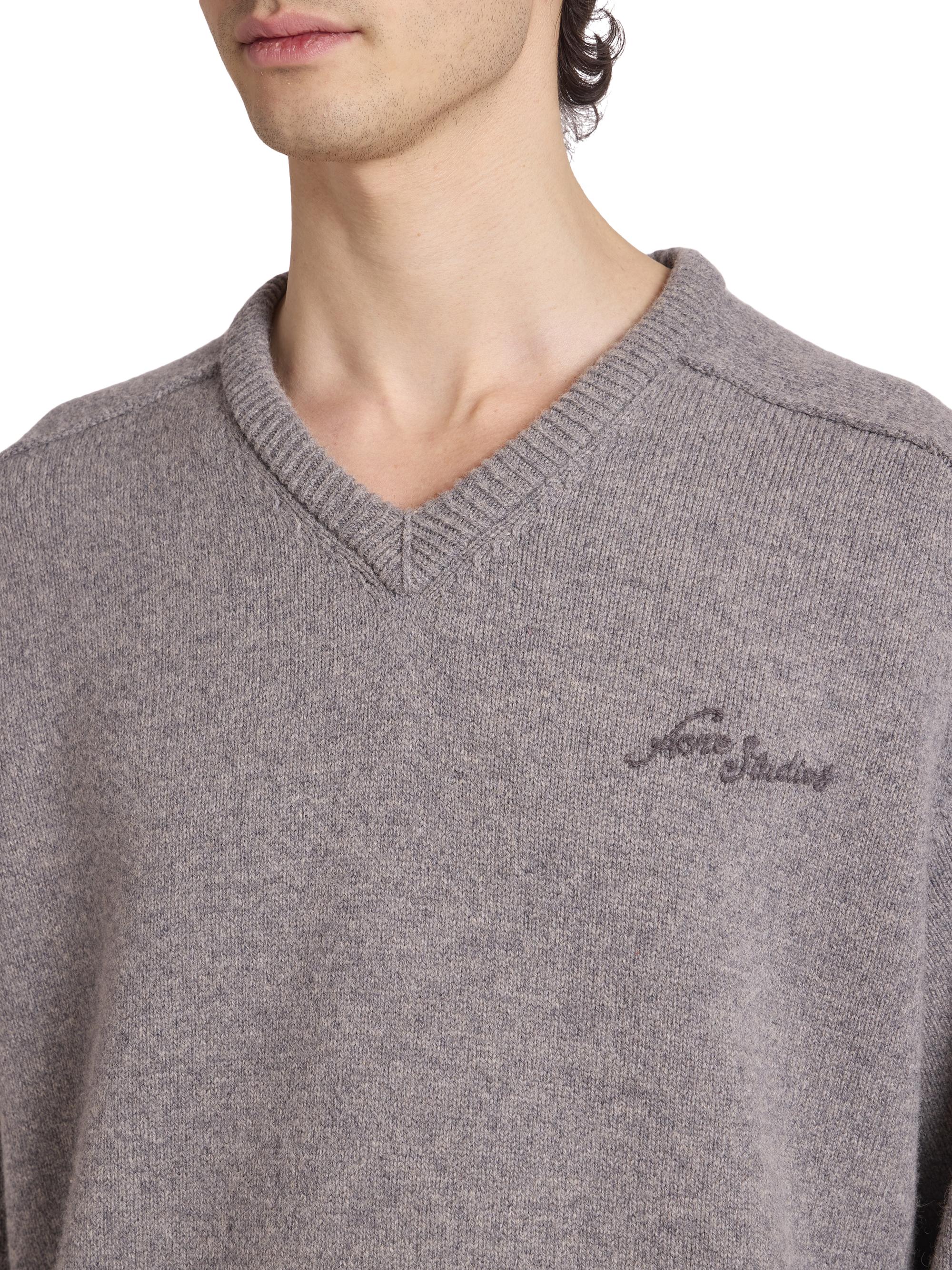 Acne Studios Kaybe Richard Logo-Embroidered Wool Sweater | Saks