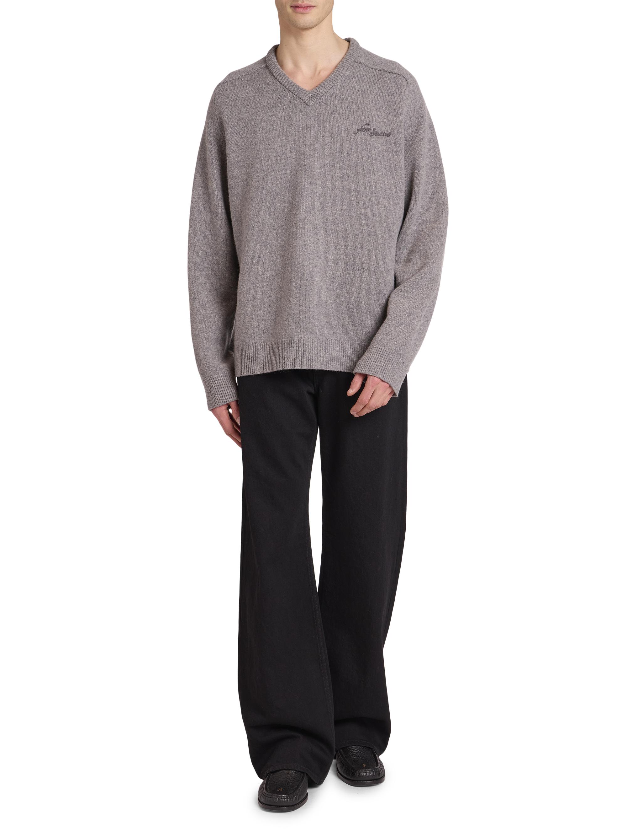 Acne Studios Kaybe Richard Logo-Embroidered Wool Sweater | Saks