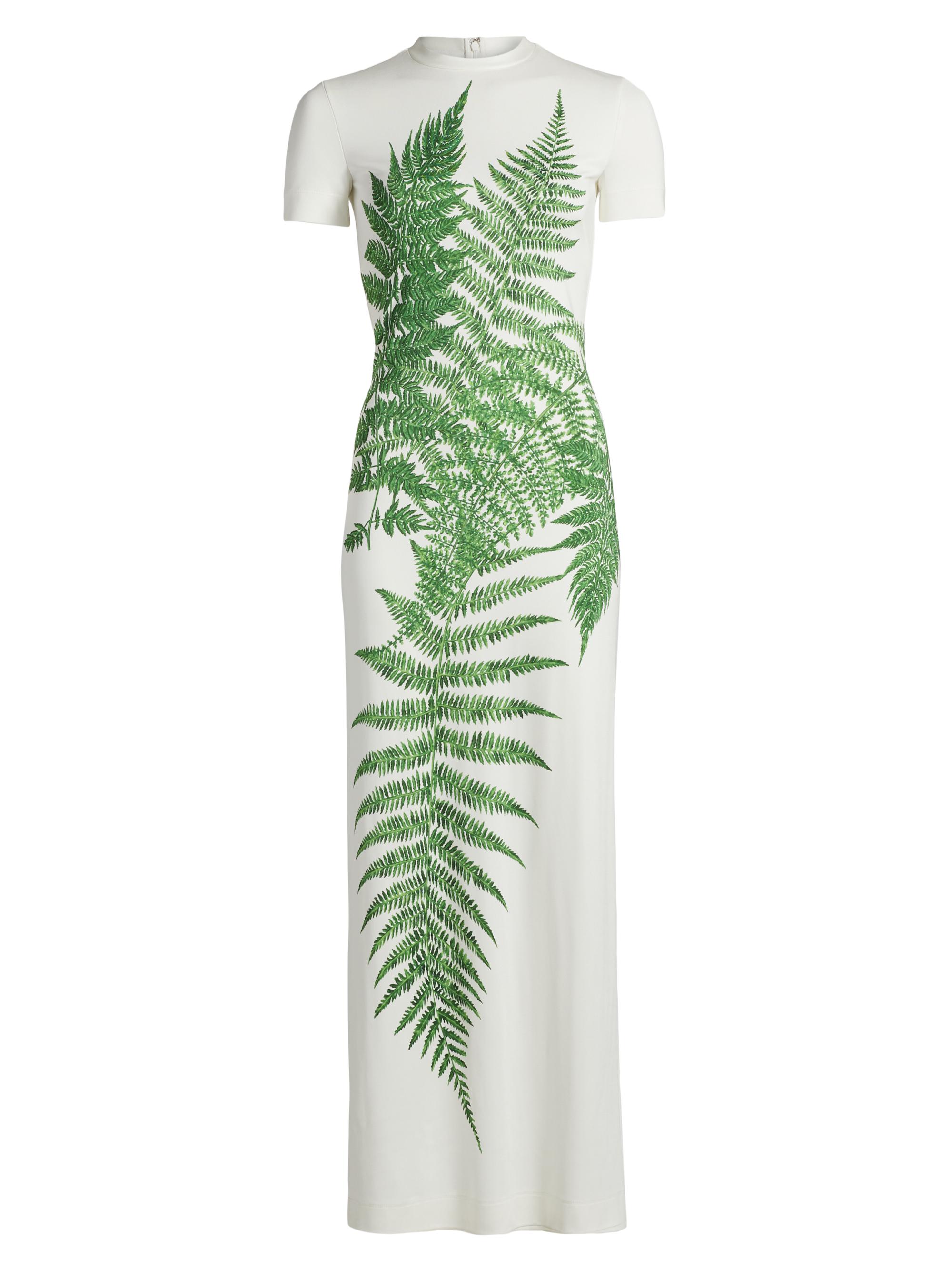 Oscar de la Renta Women's Fern Printed Jersey Maxi Dress - Green White