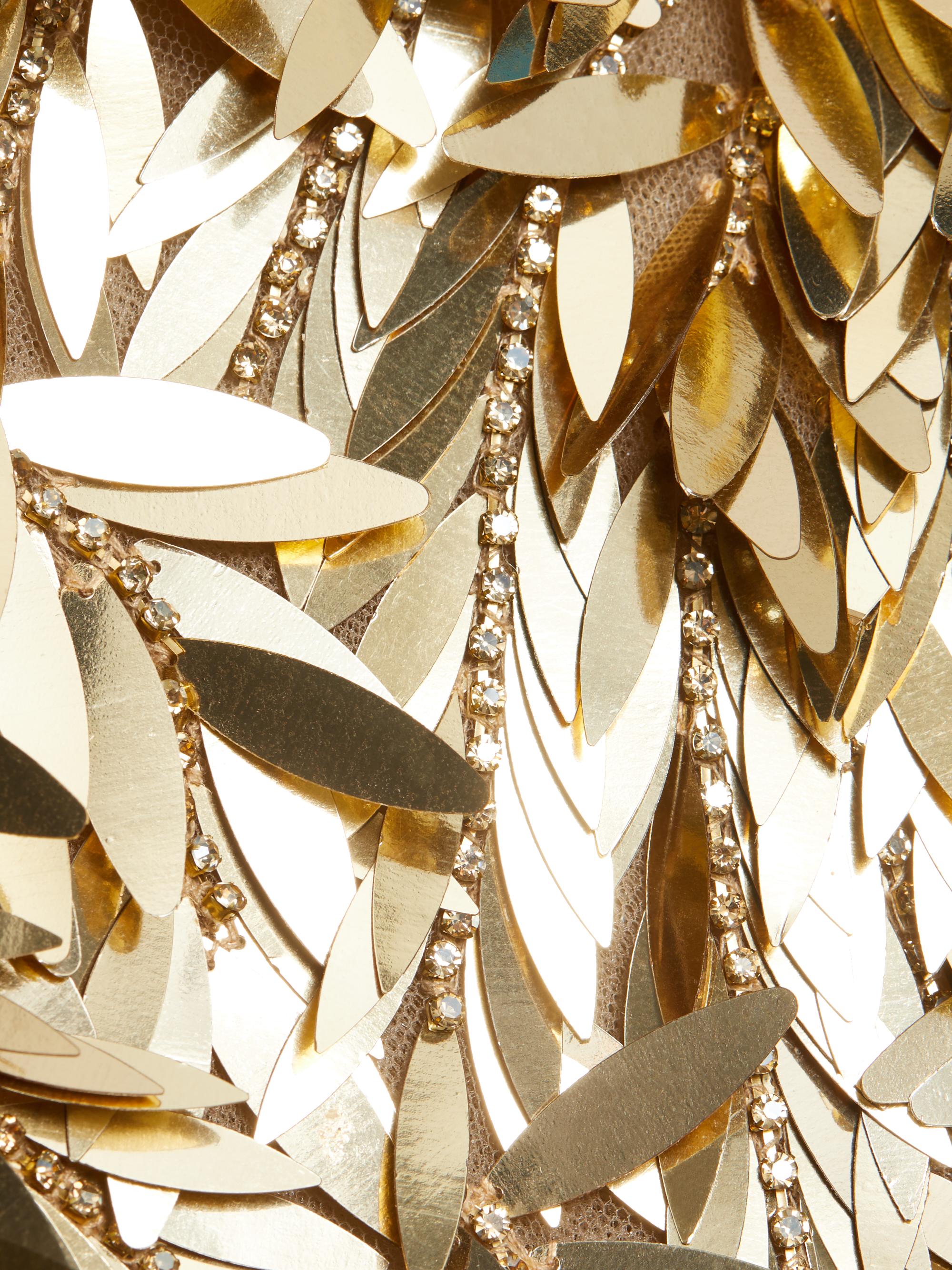 Oscar de la Renta Sequin Feather Cocktail Dress | Saks Fifth Avenue