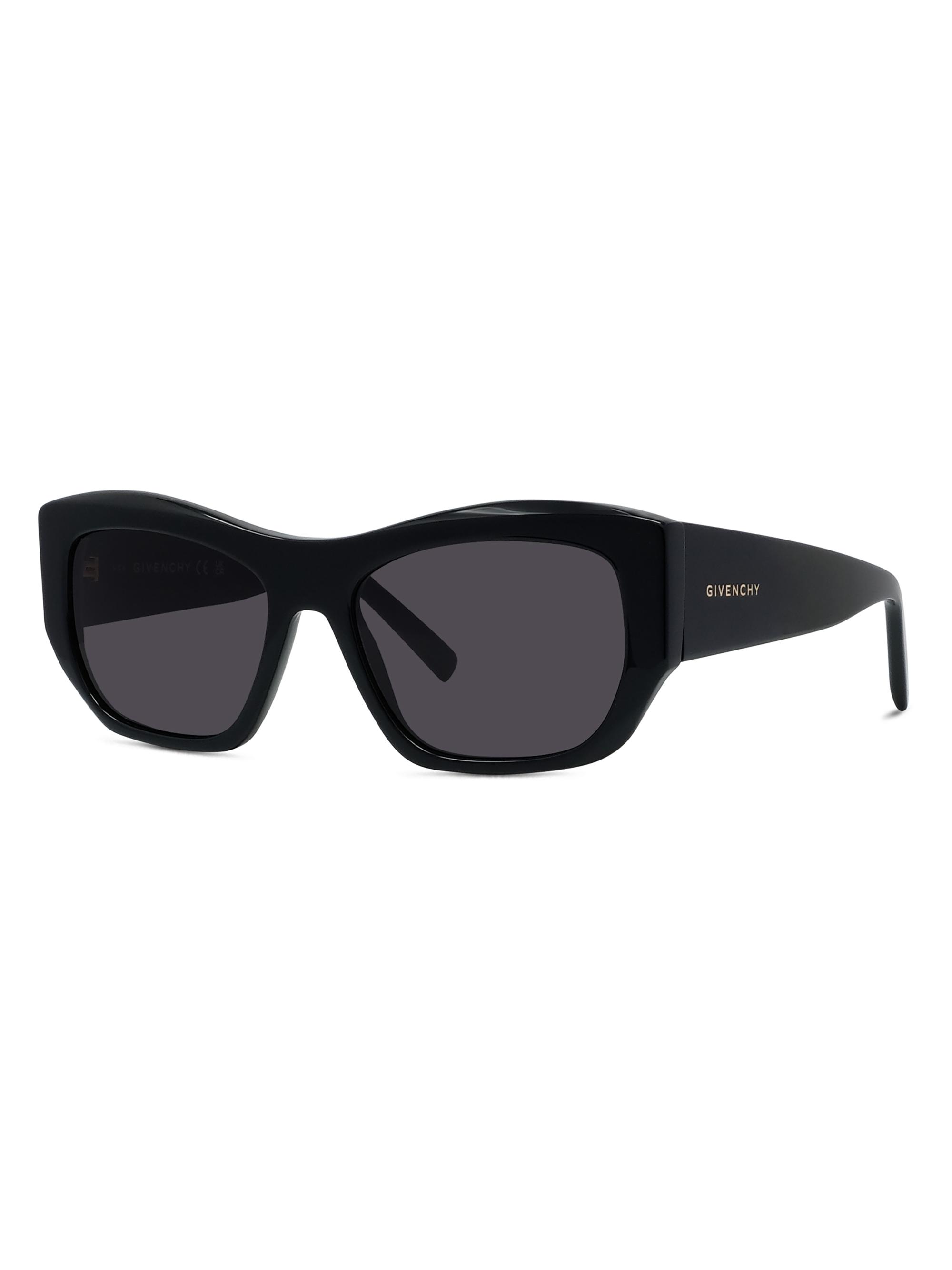 Givenchy Women's GV Day 54MM Geometric Sunglasses - Shiny Black Smoke